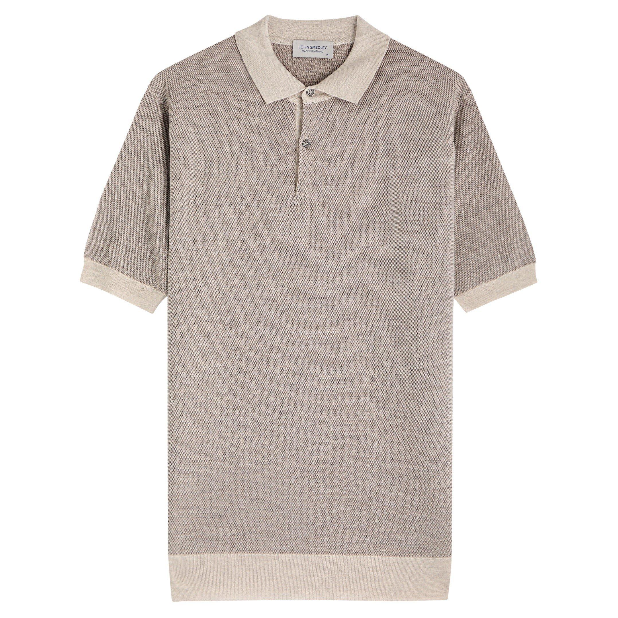 LIGHT GREY - John Smedley - SMED KNIT POLO SS 14SING