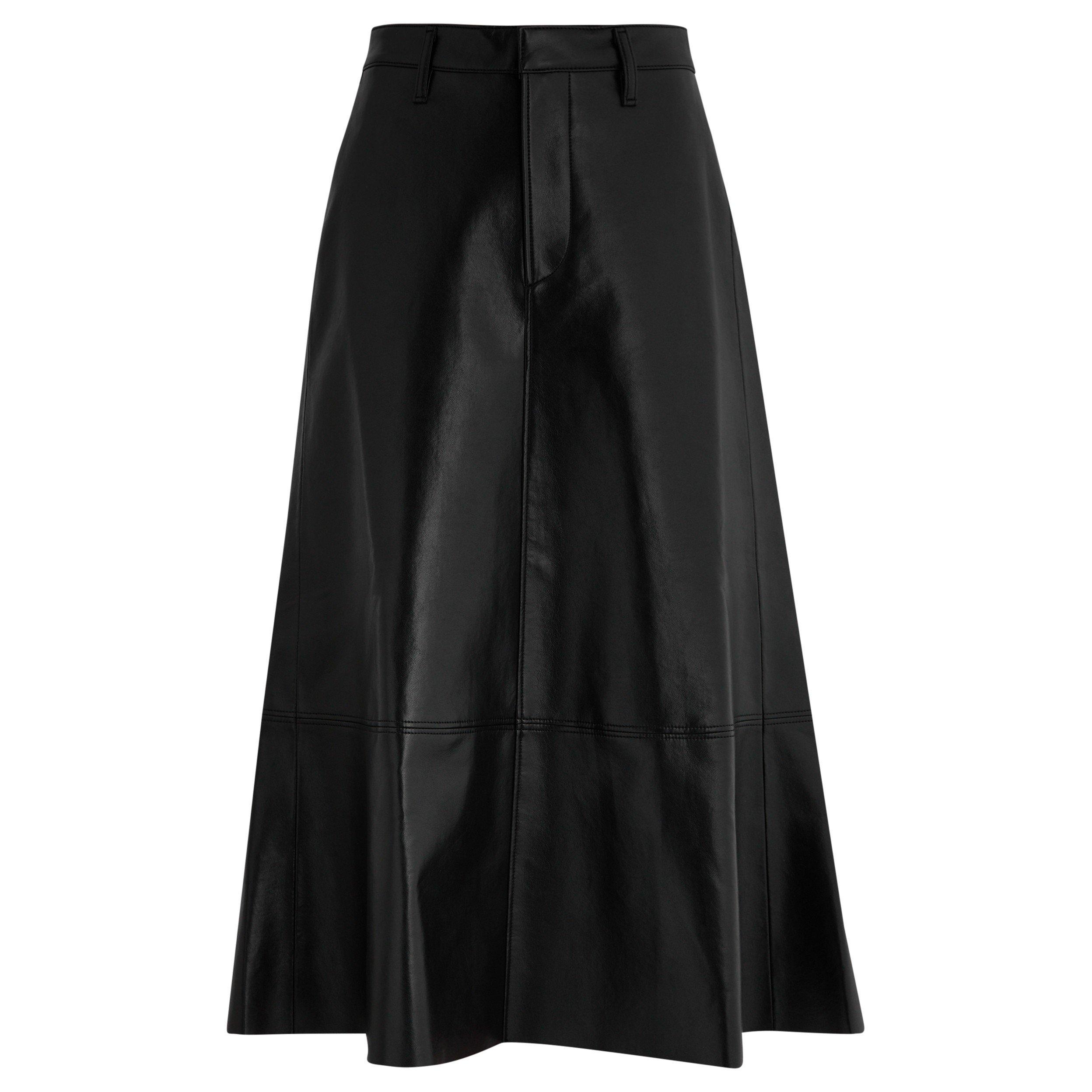BLACK - Citizens Of Humanity - Women's Cassia Leather Midi Skirt