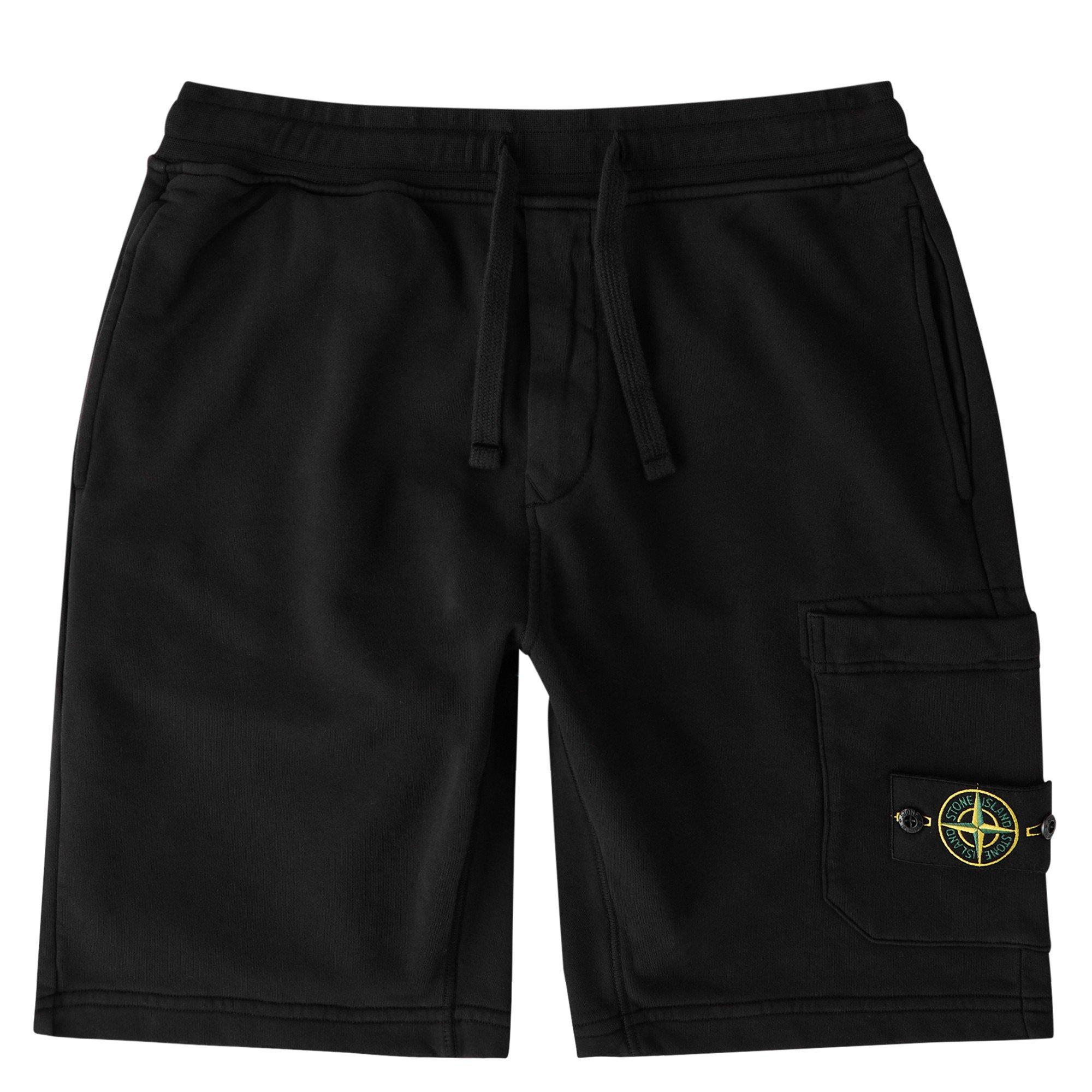 BLACK - Stone Island - SI GARMENT DYED SHORTS - 1