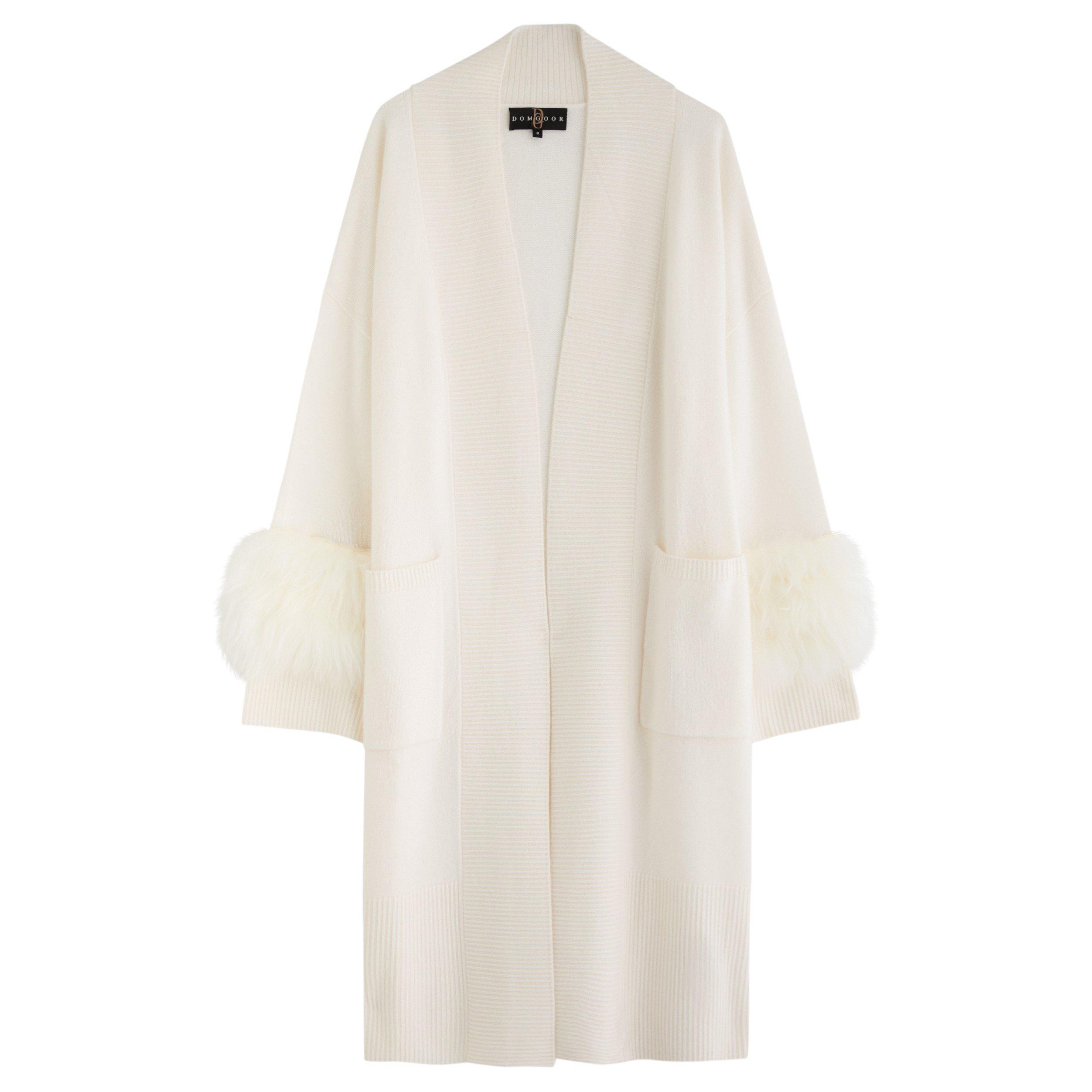 CREAM - Dom Goor - C LS SHEARLING TRIM CARDIGAN