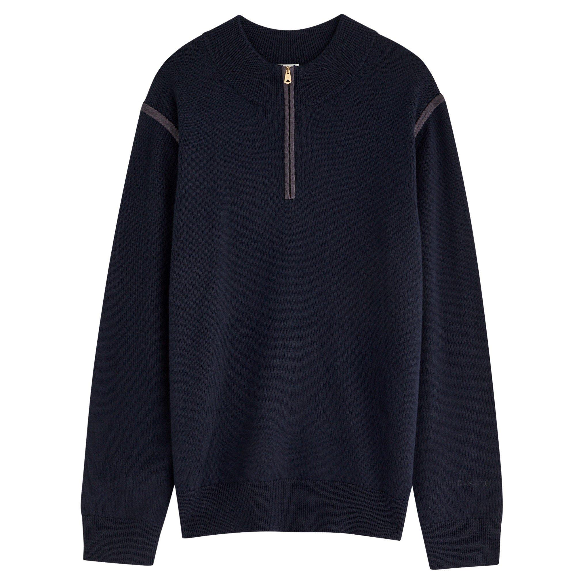 NAVY - Paul Smith - PS MENS SWEATER ZIP NECK