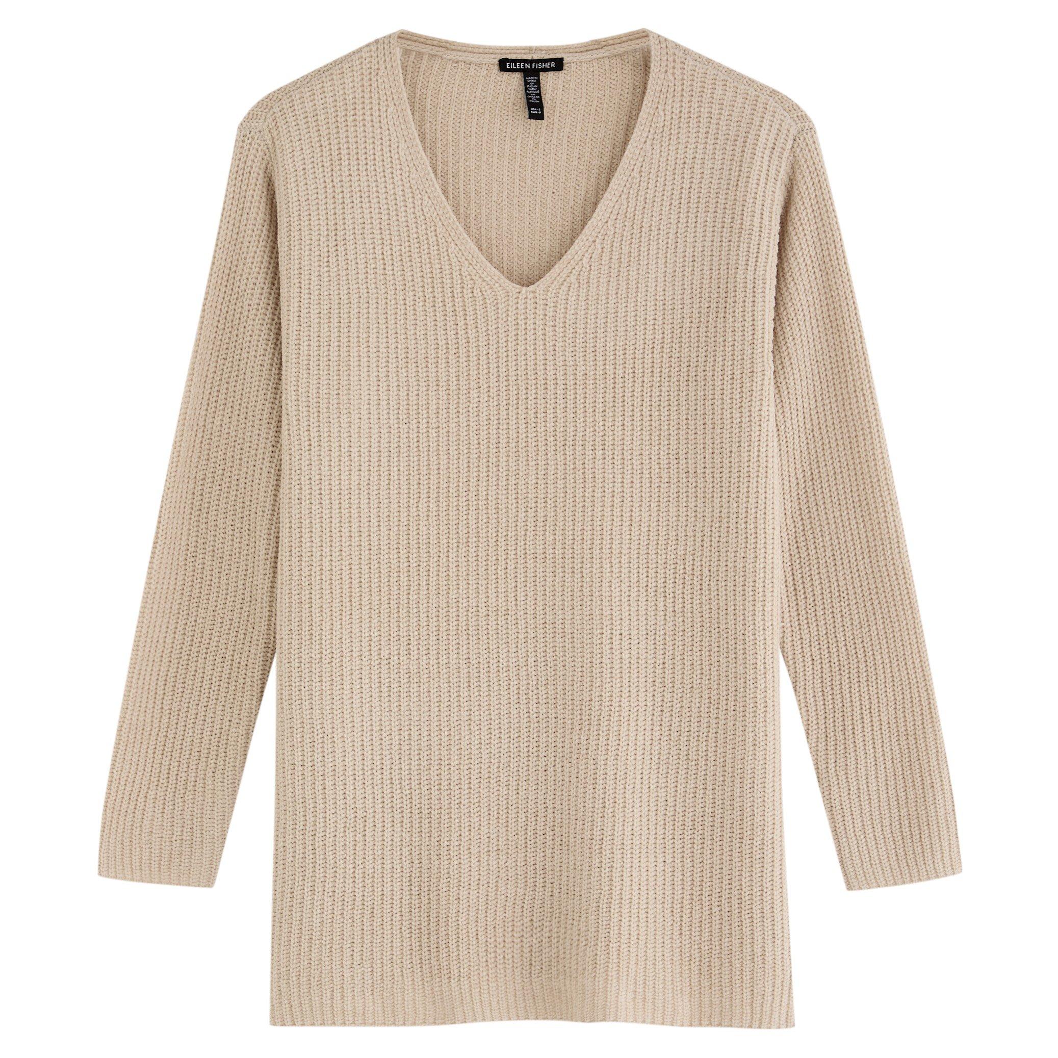 CREAM - Eileen Fisher - K LS V NK CHENILLE JUMPER