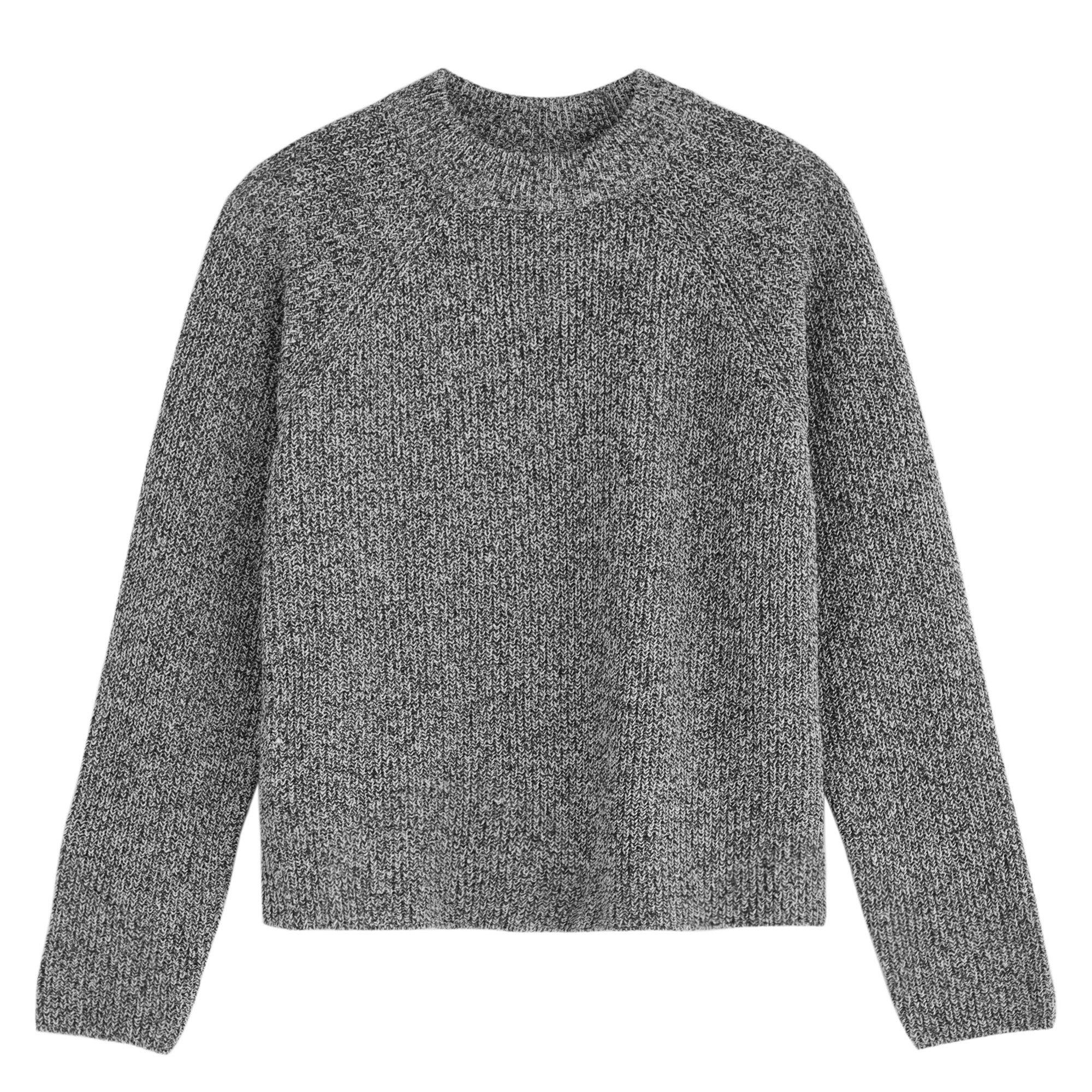 BLACK AND OTHER - Eileen Fisher - K LS MOCK NECK SWEATER
