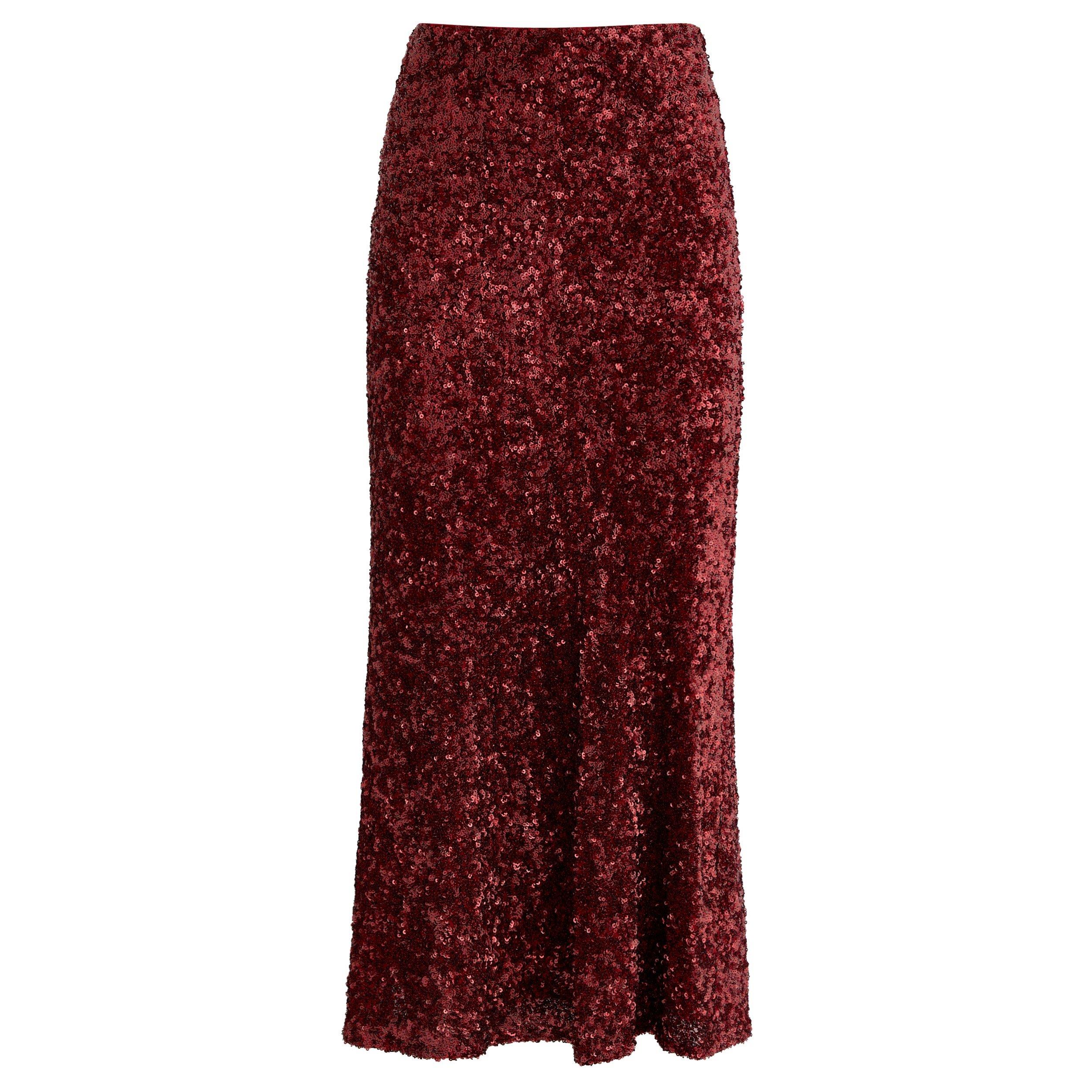 DARK RED - Alice And Olivia - SS MAEVE SEQUIN SLIP SKIRT