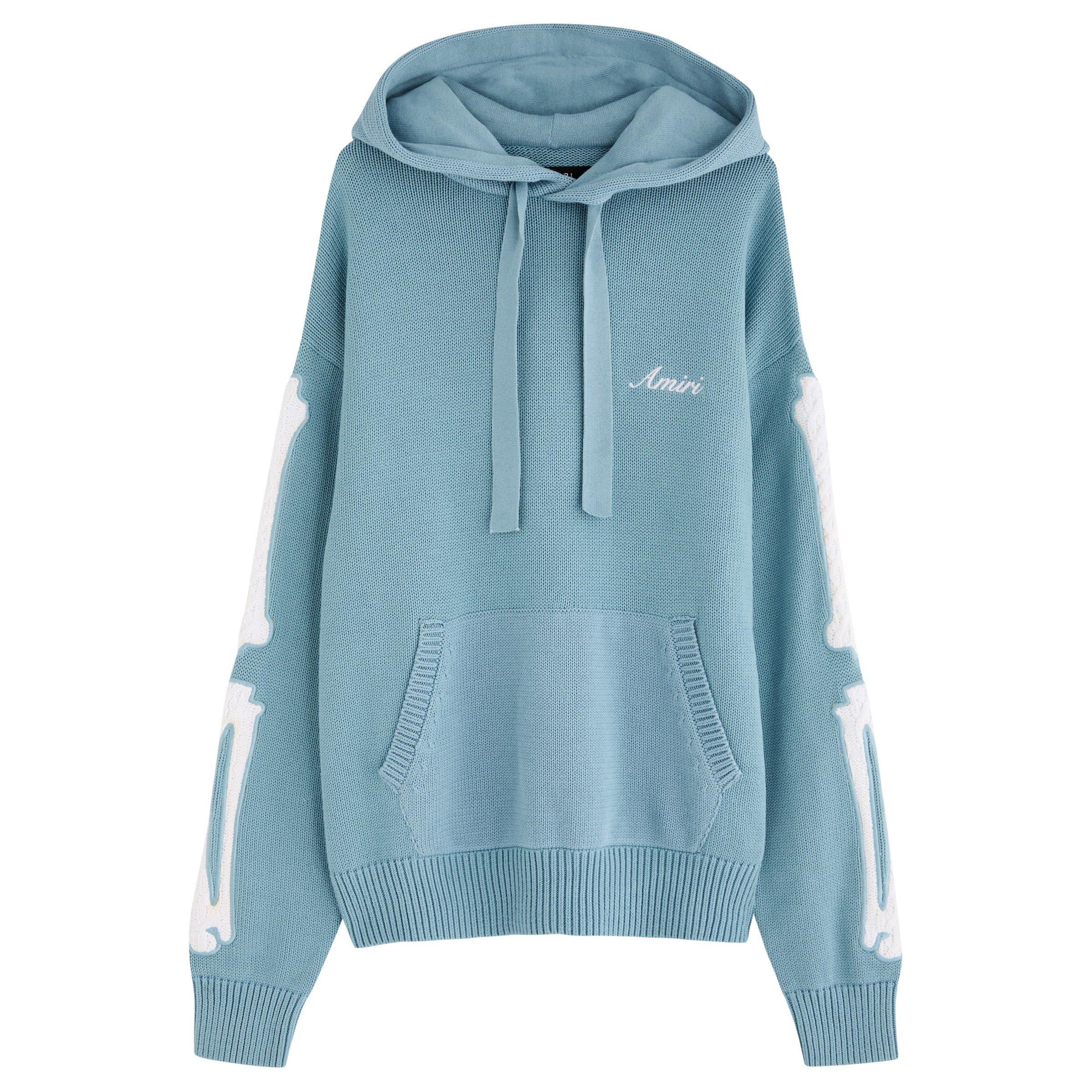 BLUE - Amiri - AMR BONES KNIT HOODIE