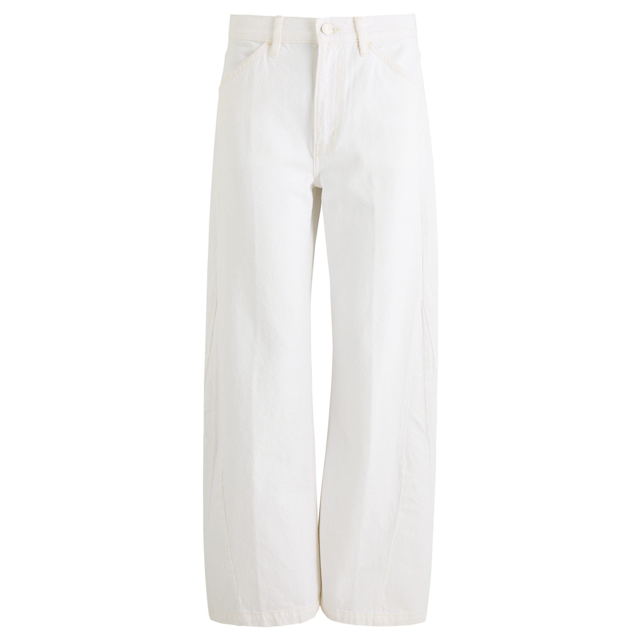 WHITE - Frame Denim - Women's Le Baggy Palazzo Cotton Wide-Leg Jeans