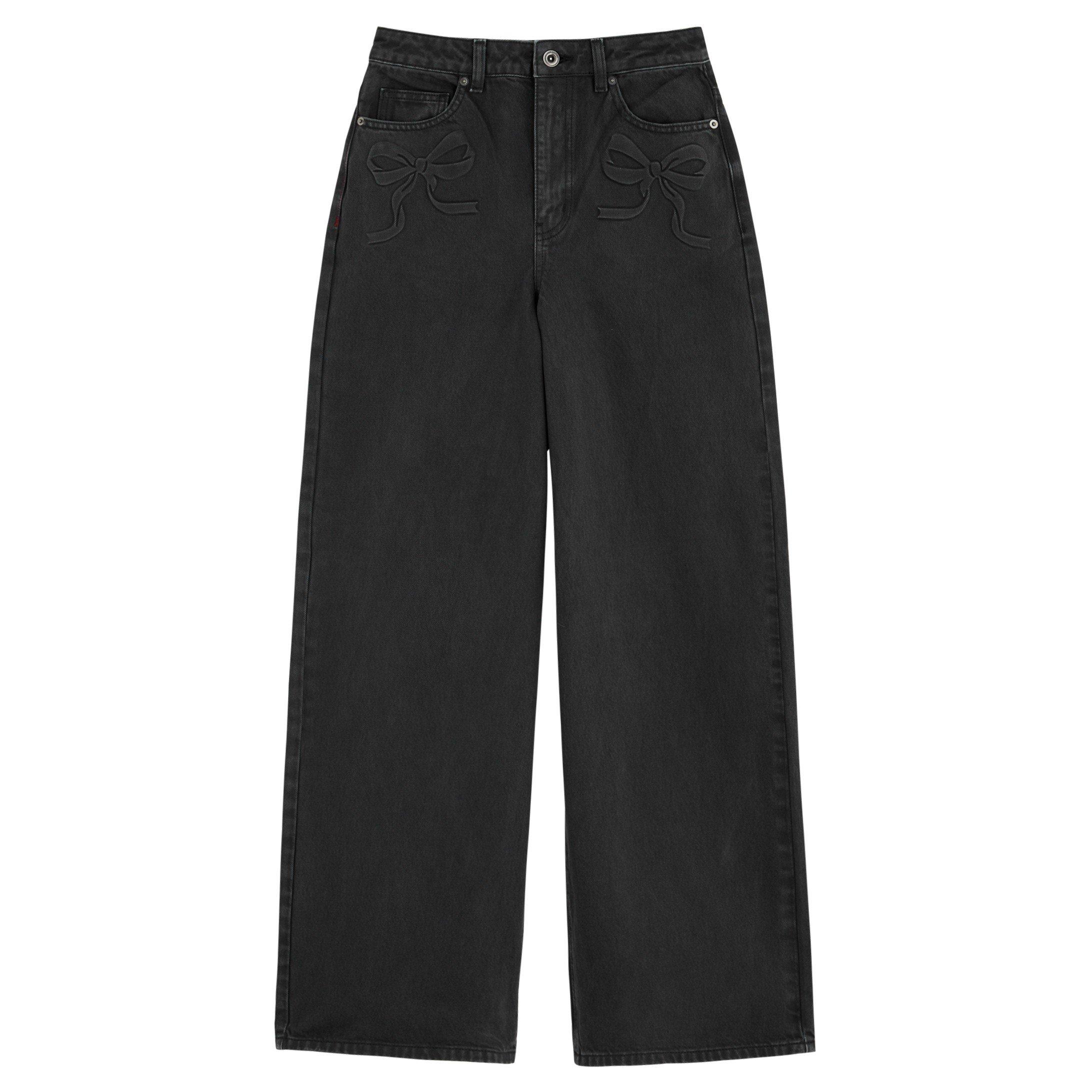 DENIM - Self Portrait - J GREY DENIM BOW MOTIF JEANS