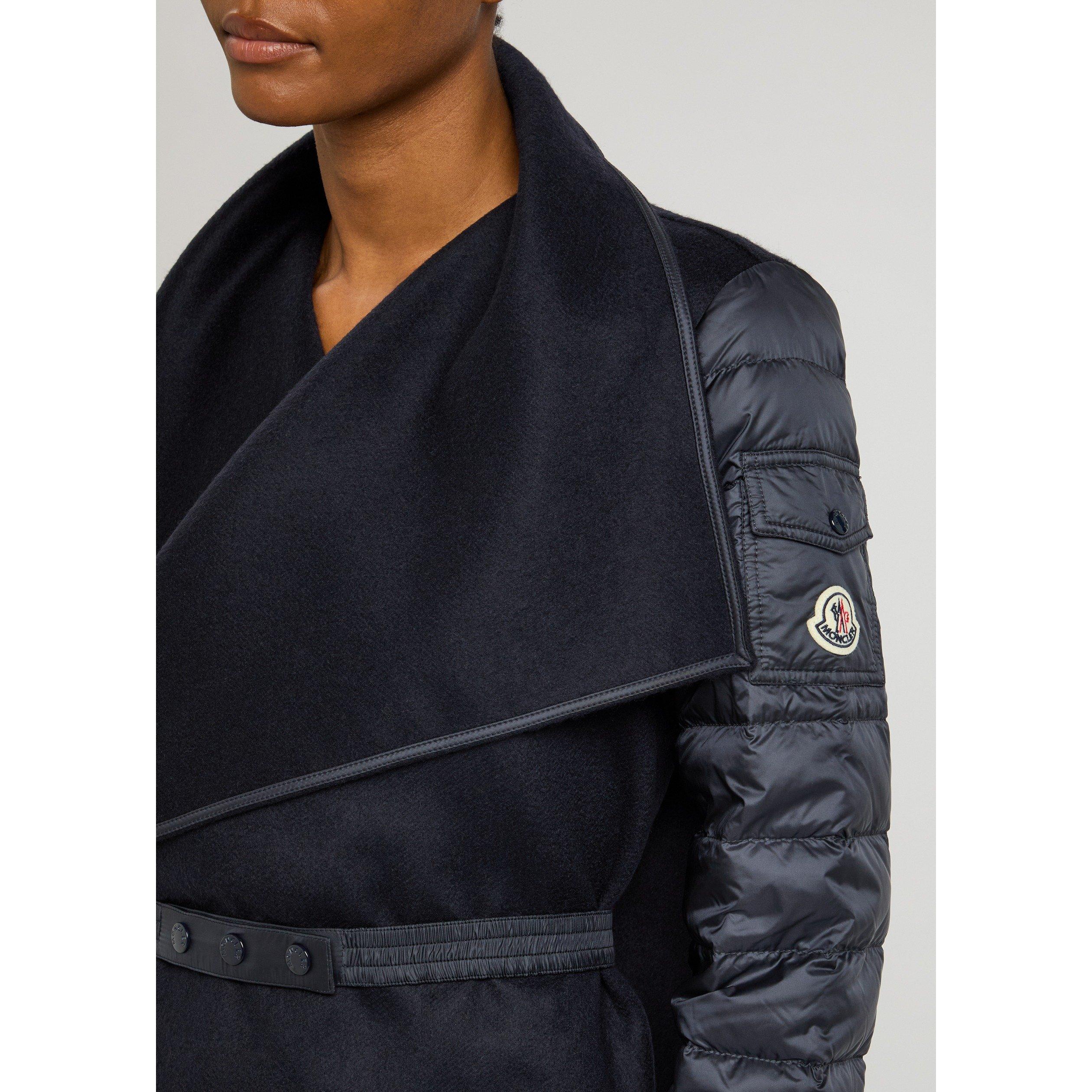 BLUE DARK - Moncler - Women's Wool Relaxed-Fit Cape - 4