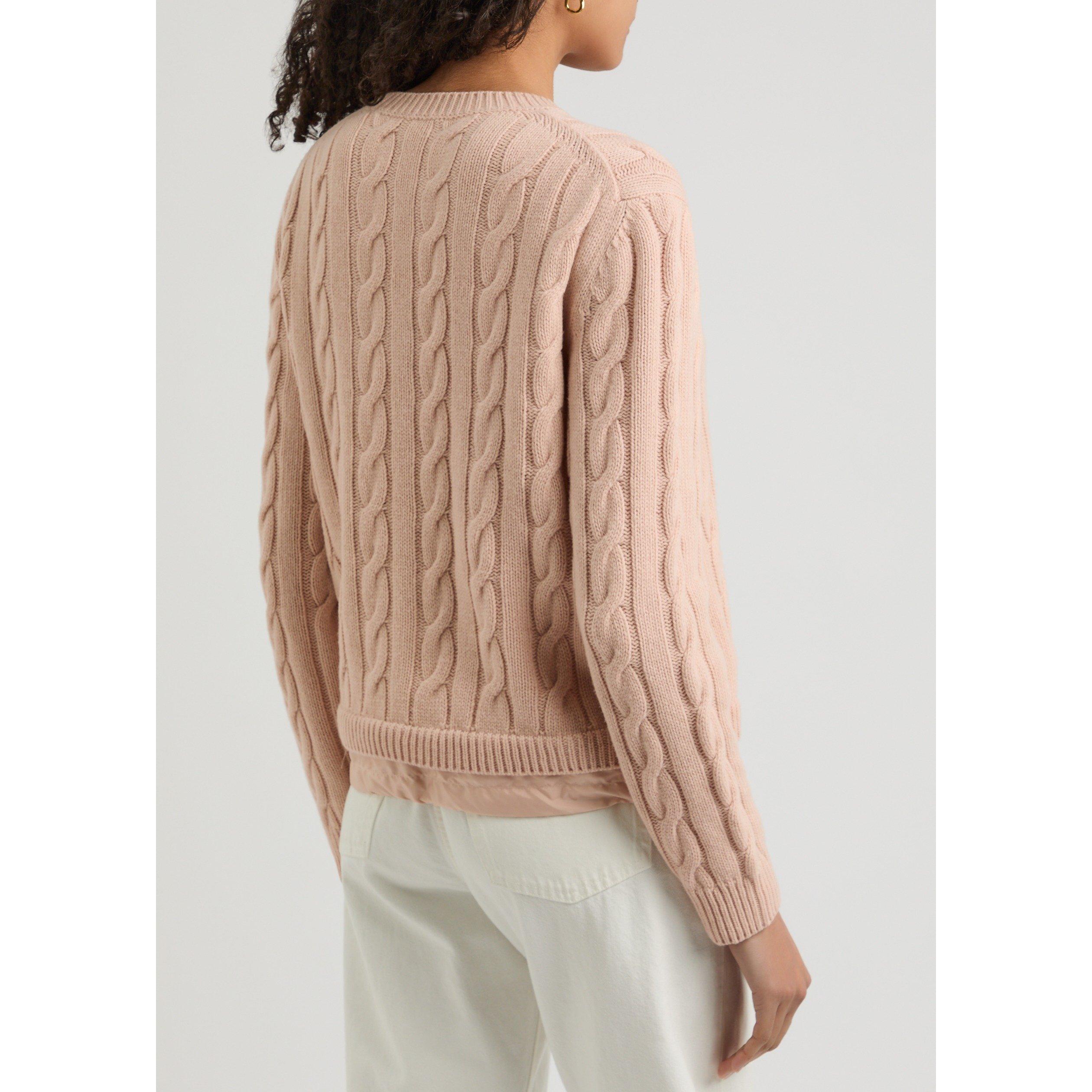 PINK LIGHT - Moncler - Women's Wool-Cashmere Cable Knit Jumper - 3