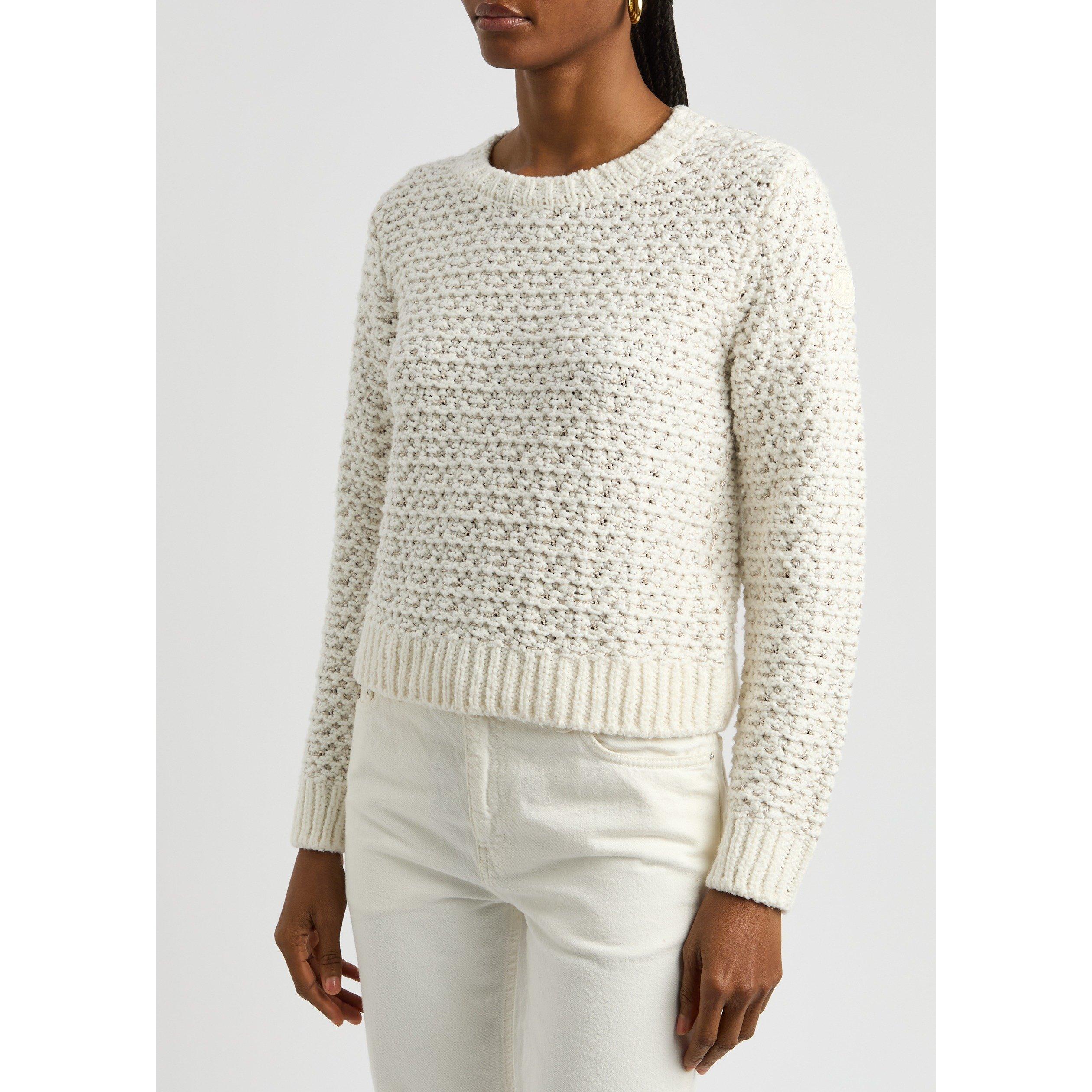 NATURAL - Moncler - Women's Cotton Crew-Neck Jumper - 2