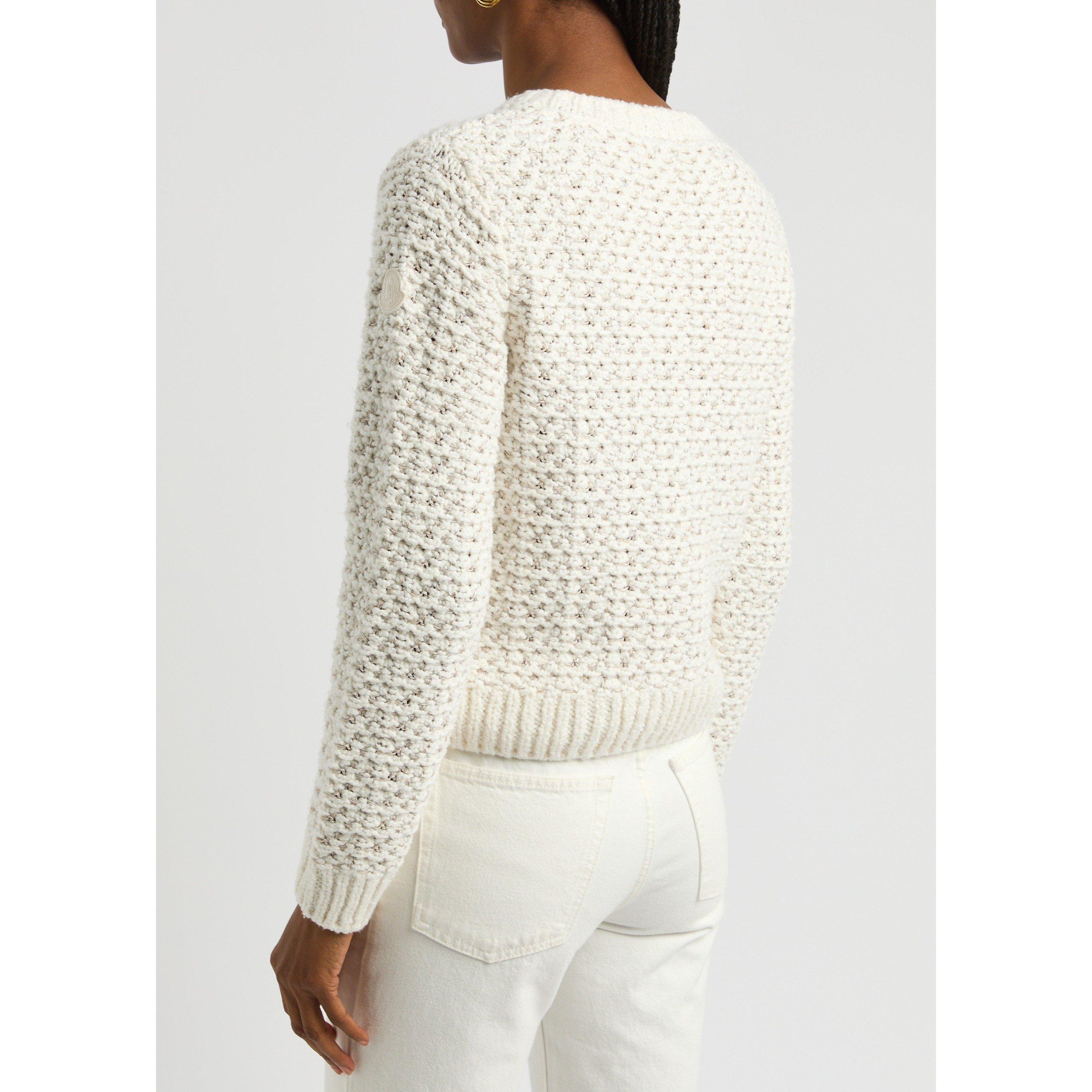 NATURAL - Moncler - Women's Cotton Crew-Neck Jumper - 3