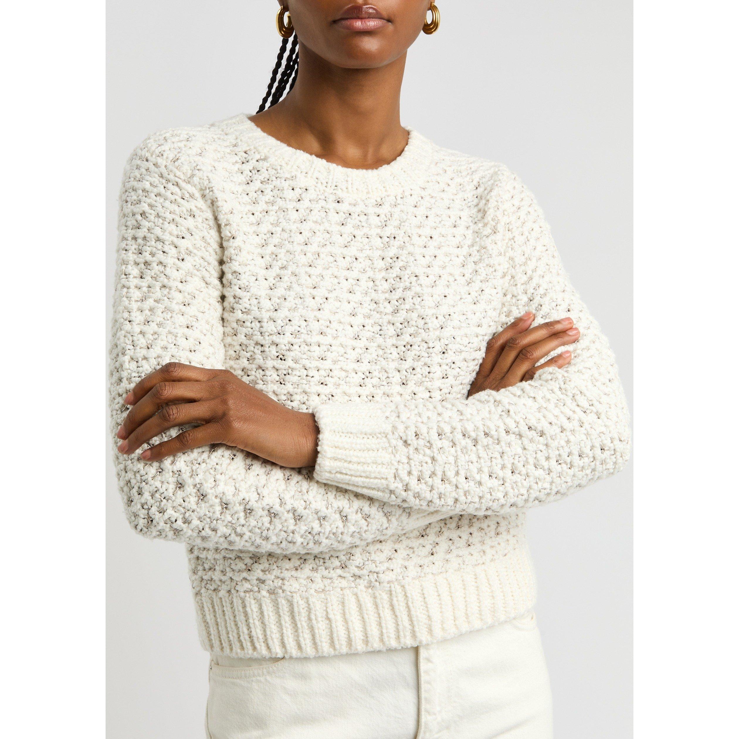 NATURAL - Moncler - Women's Cotton Crew-Neck Jumper - 4
