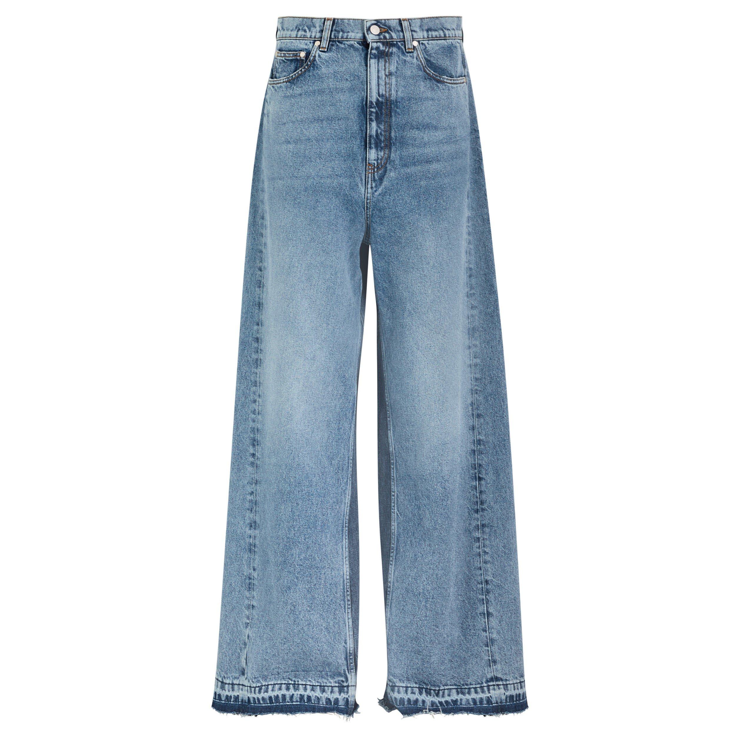 DENIM - Stella McCartney - Women's Panelled Wide-Leg Cotton Jeans