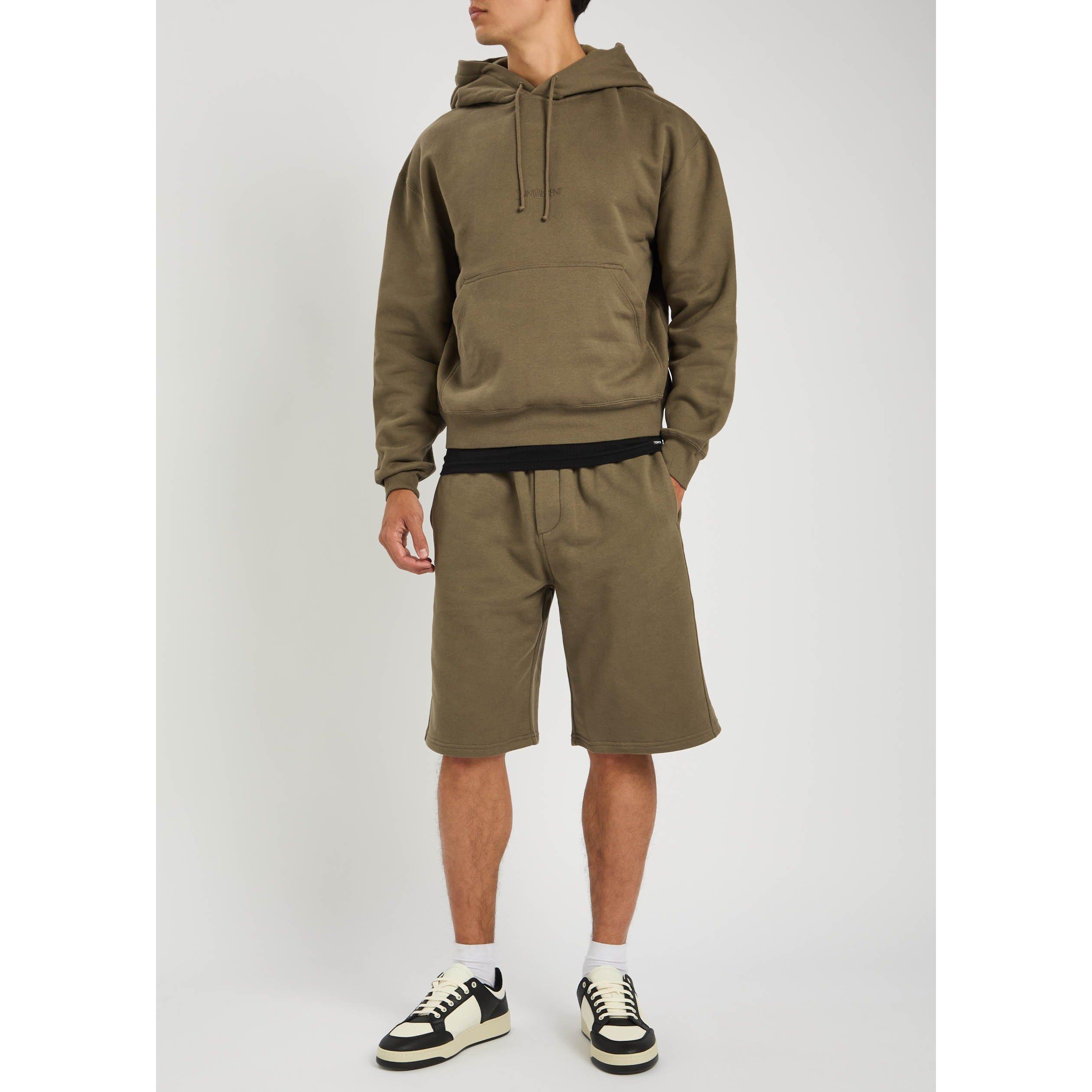 KHAKI - Saint Laurent - Men's Cotton Relaxed-Fit Jogger Shorts - 5