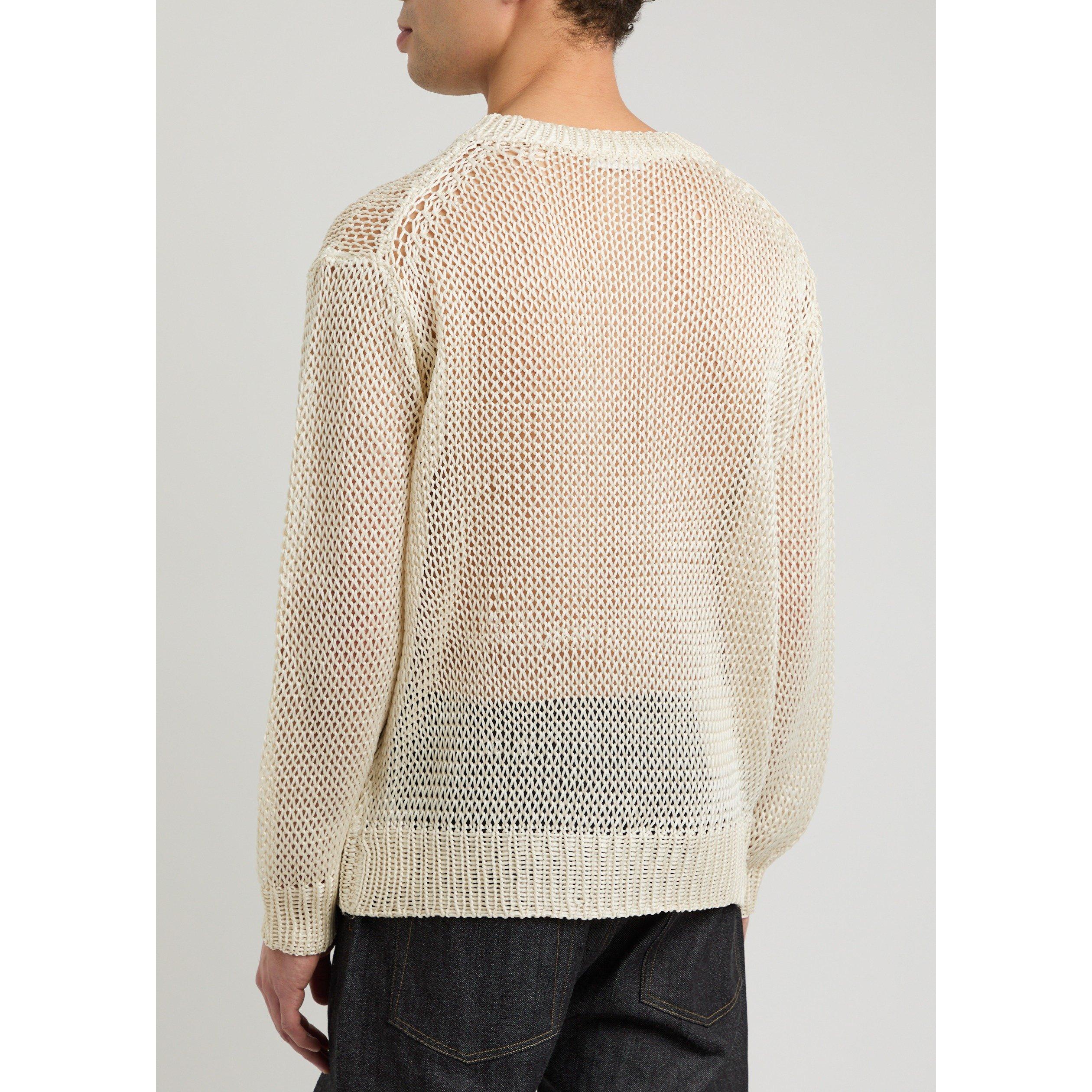 OFF WHITE - Jil Sander - Men's Stitch Silk Crew-Neck Jumper - 3