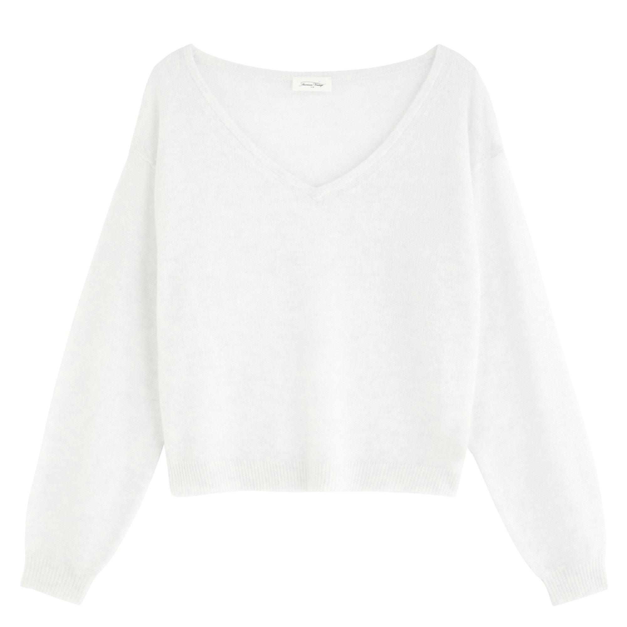 GREY - American Vintage - SW K DUMY V NECK JUMPER