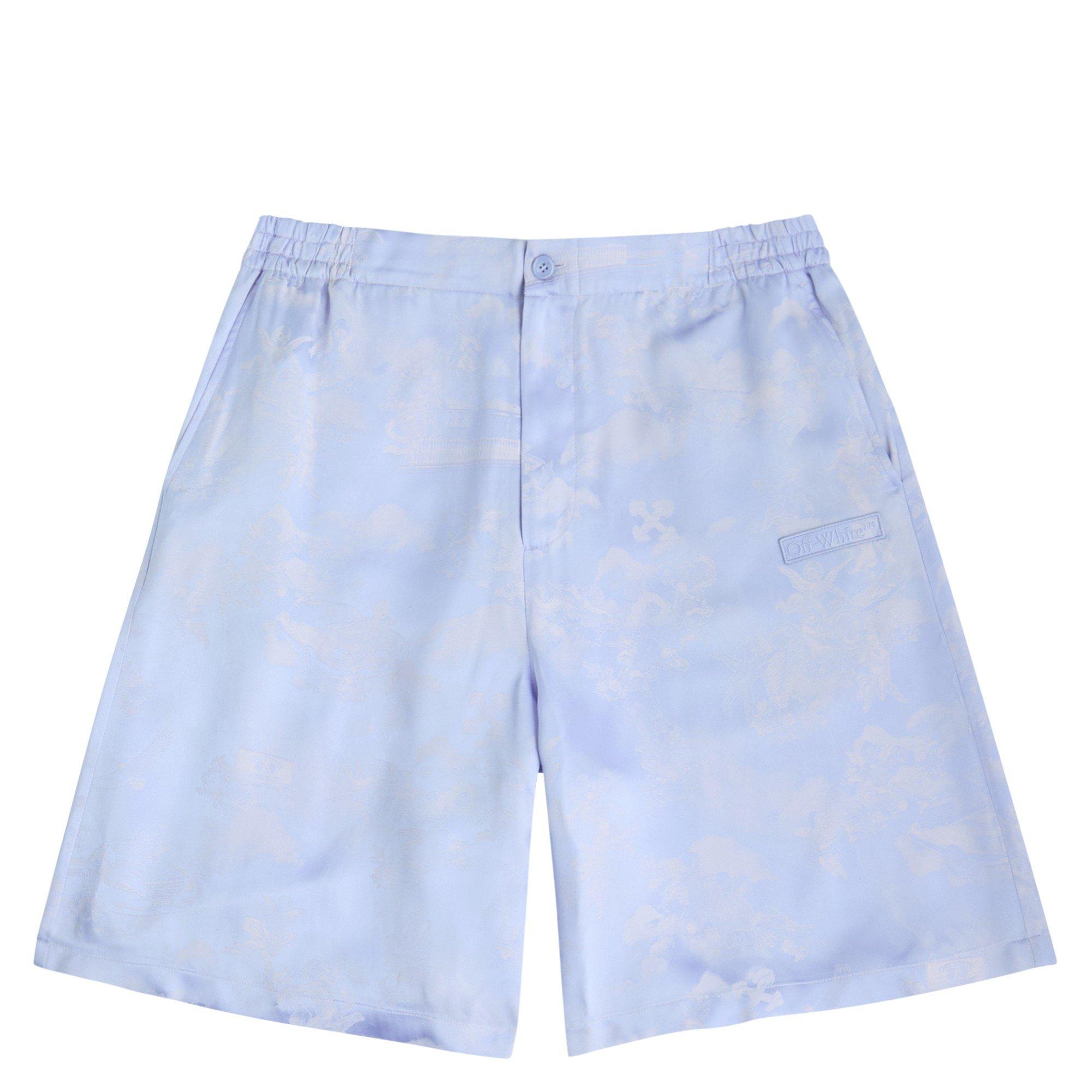 BLUE - Off White - FRESCO VISC JACQ BOWLING SHOR