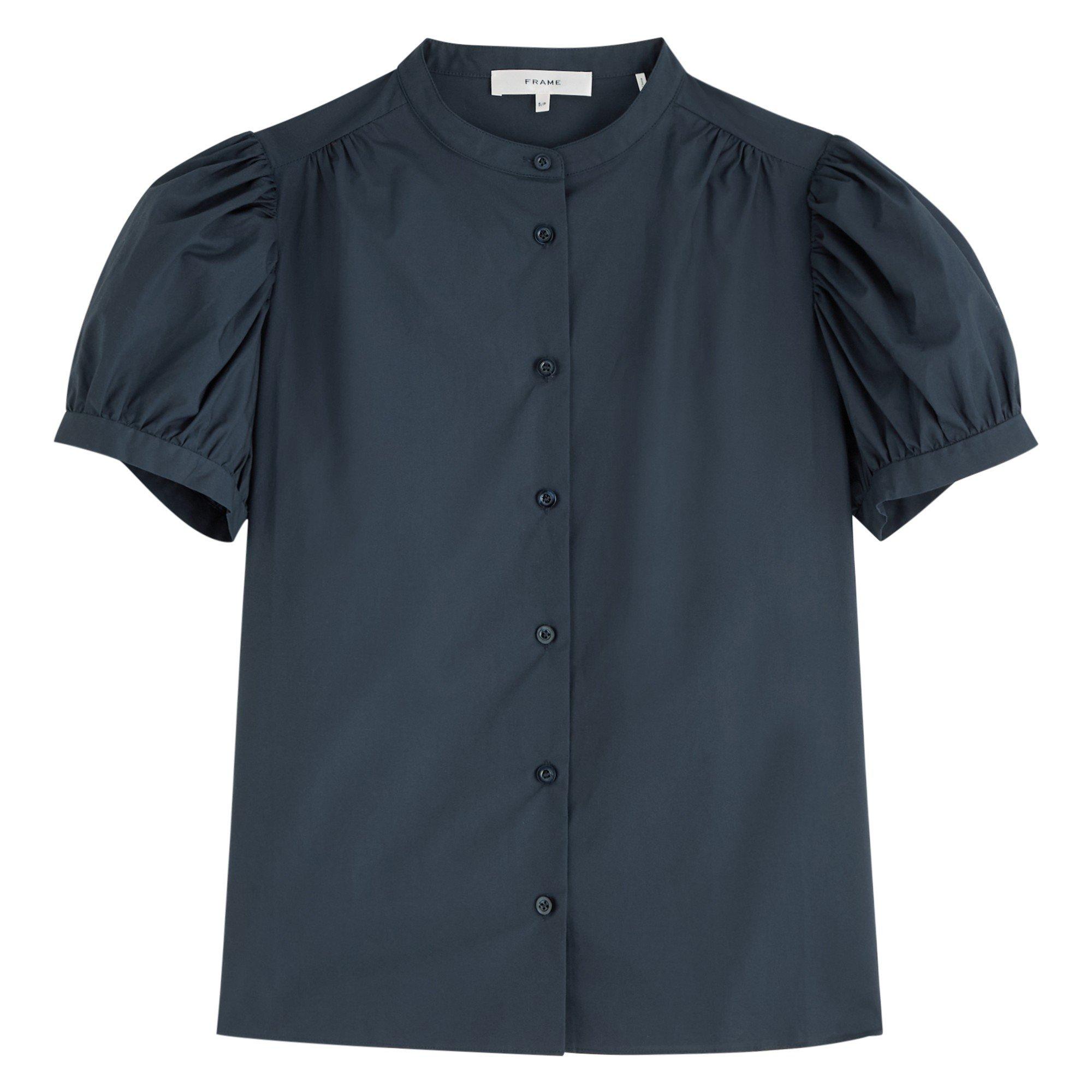 NAVY - Frame Denim - THE GATHERED TOP