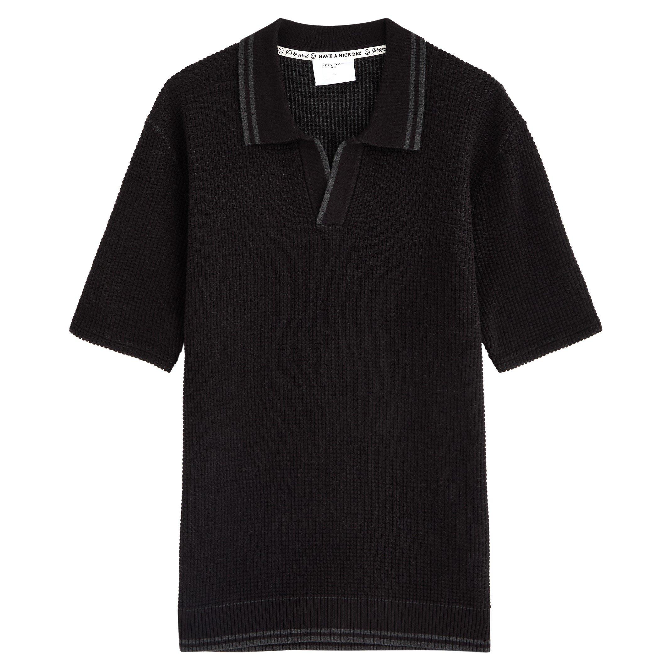 BLACK - Percival - Per Cassette Knitted Polo