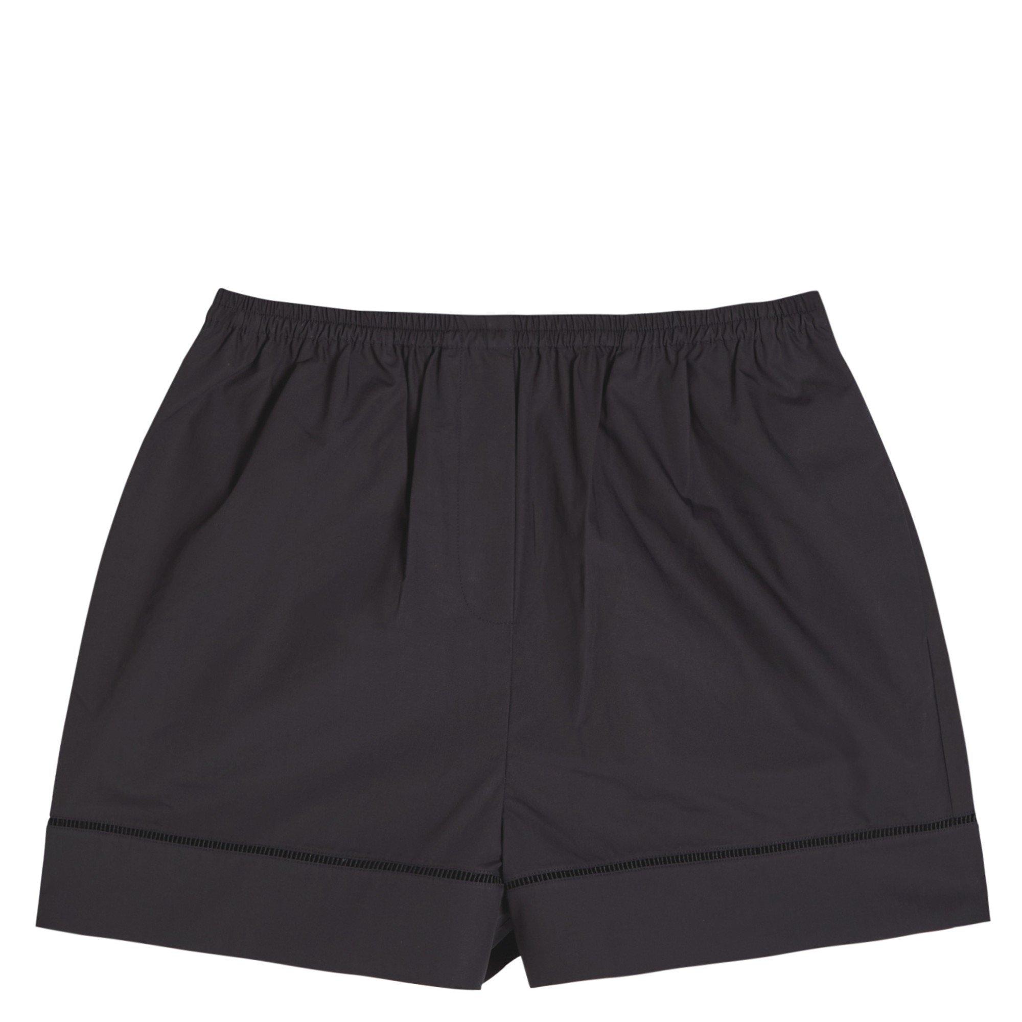BLACK - Rohe - LADDER EMBR POPLIN SHORTS