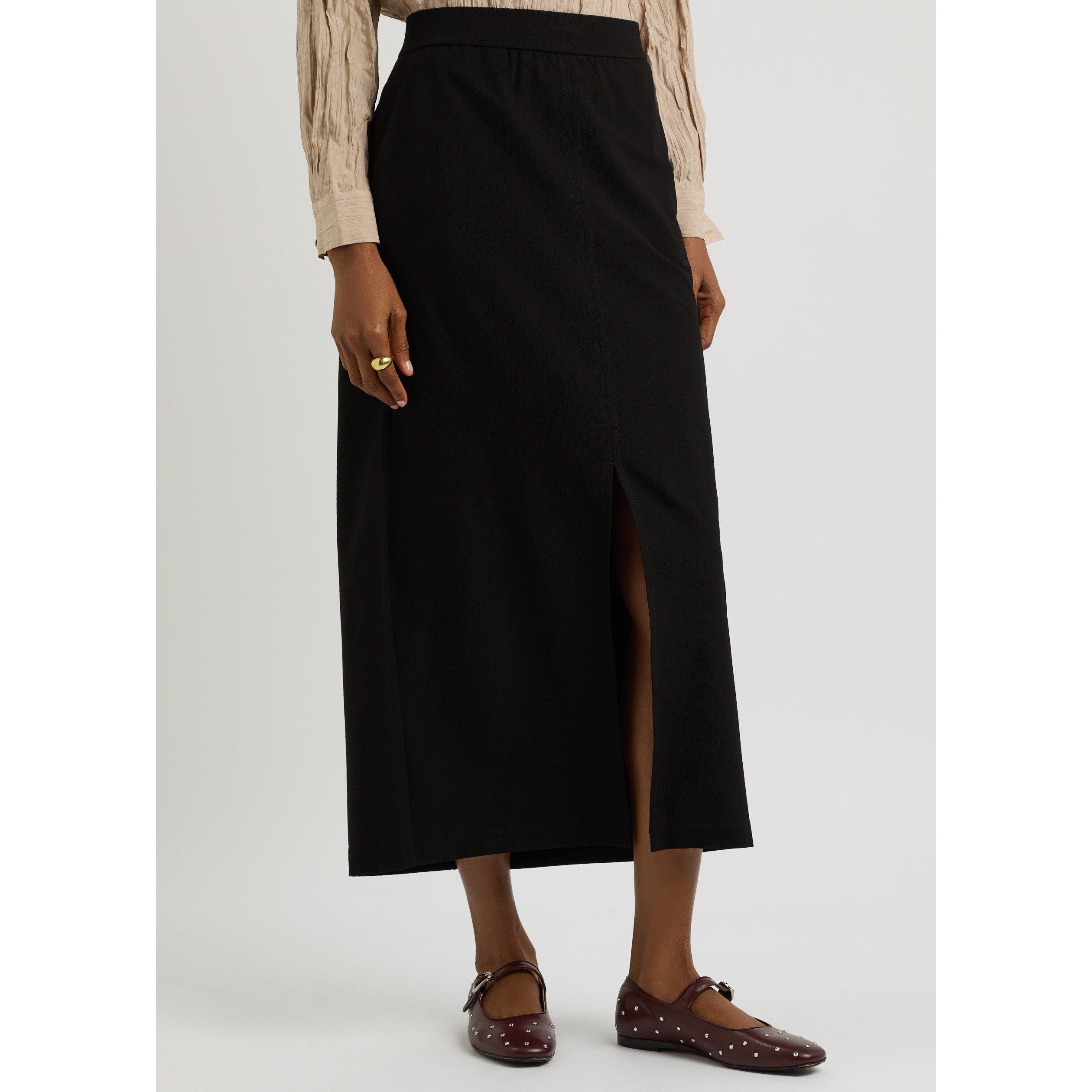 BLACK - Eileen Fisher - Women's Stretch Crepe Maxi Skirt - 2