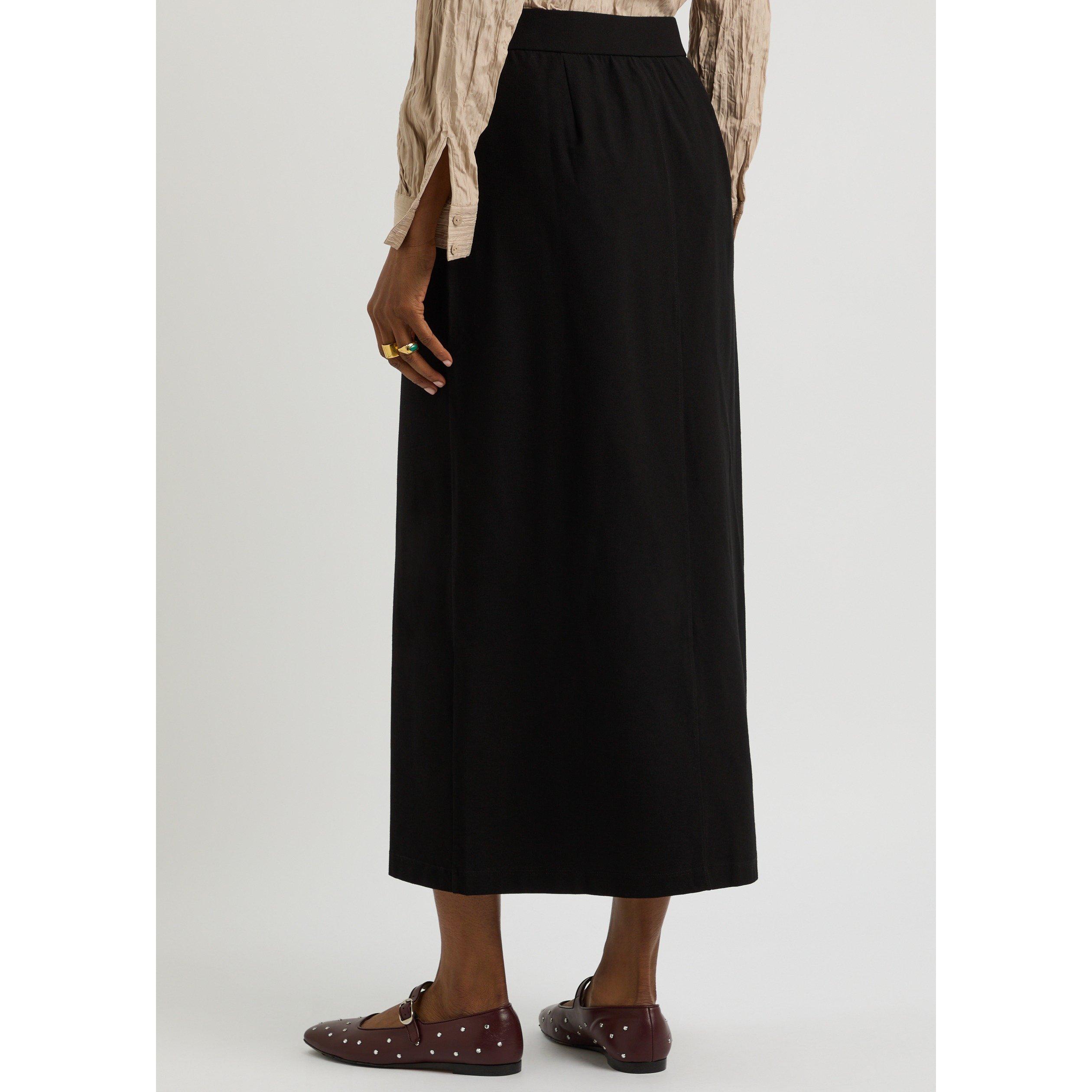 BLACK - Eileen Fisher - Women's Stretch Crepe Maxi Skirt - 3