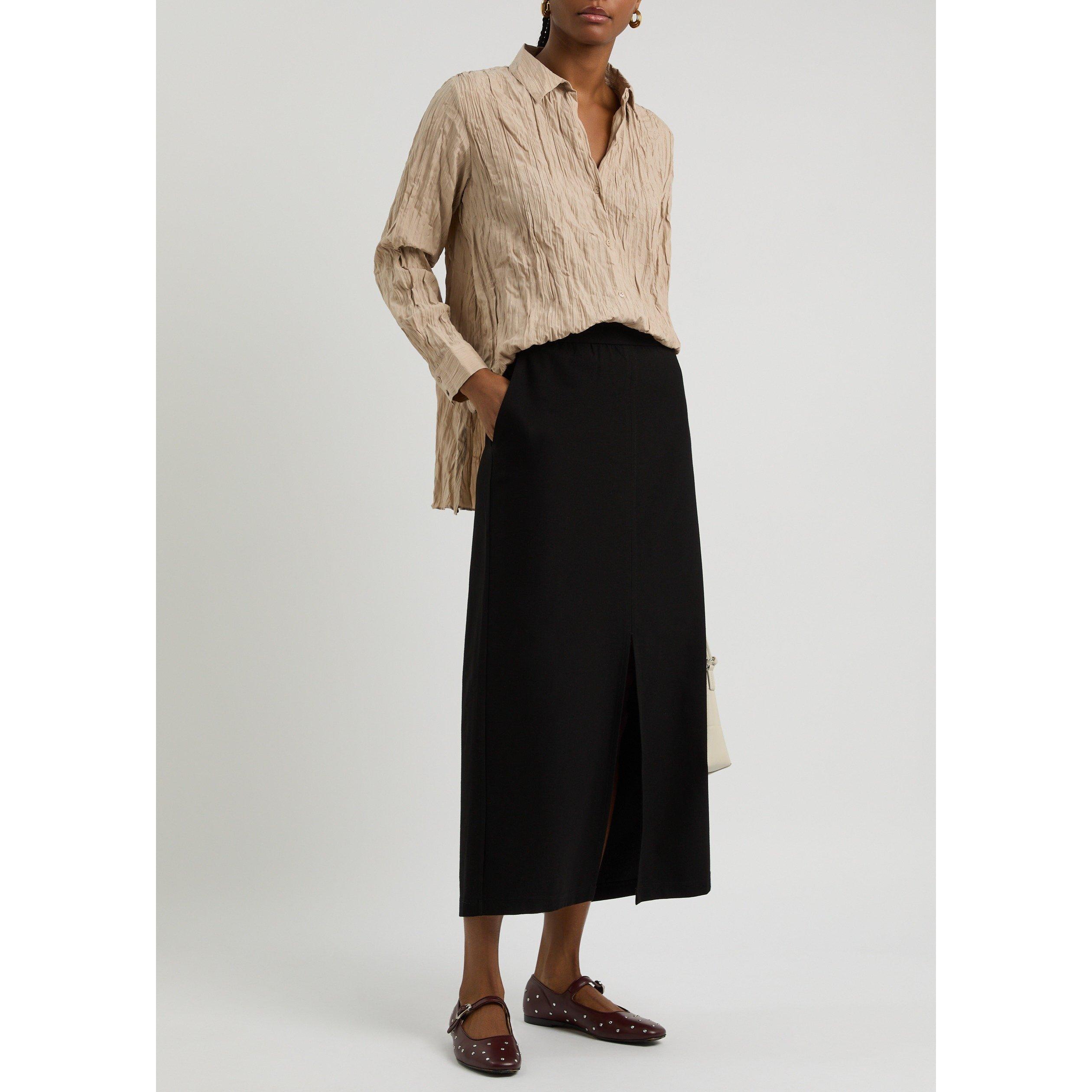BLACK - Eileen Fisher - Women's Stretch Crepe Maxi Skirt - 5