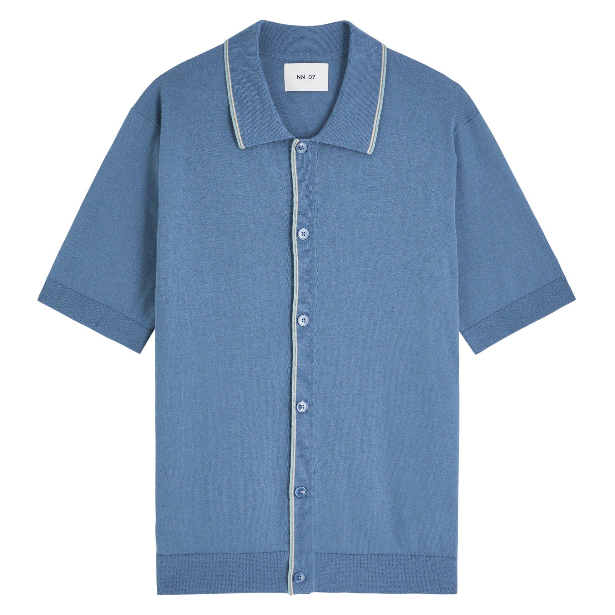 BLUE - NN07 - NN.07 Nolan Knitted Polo
