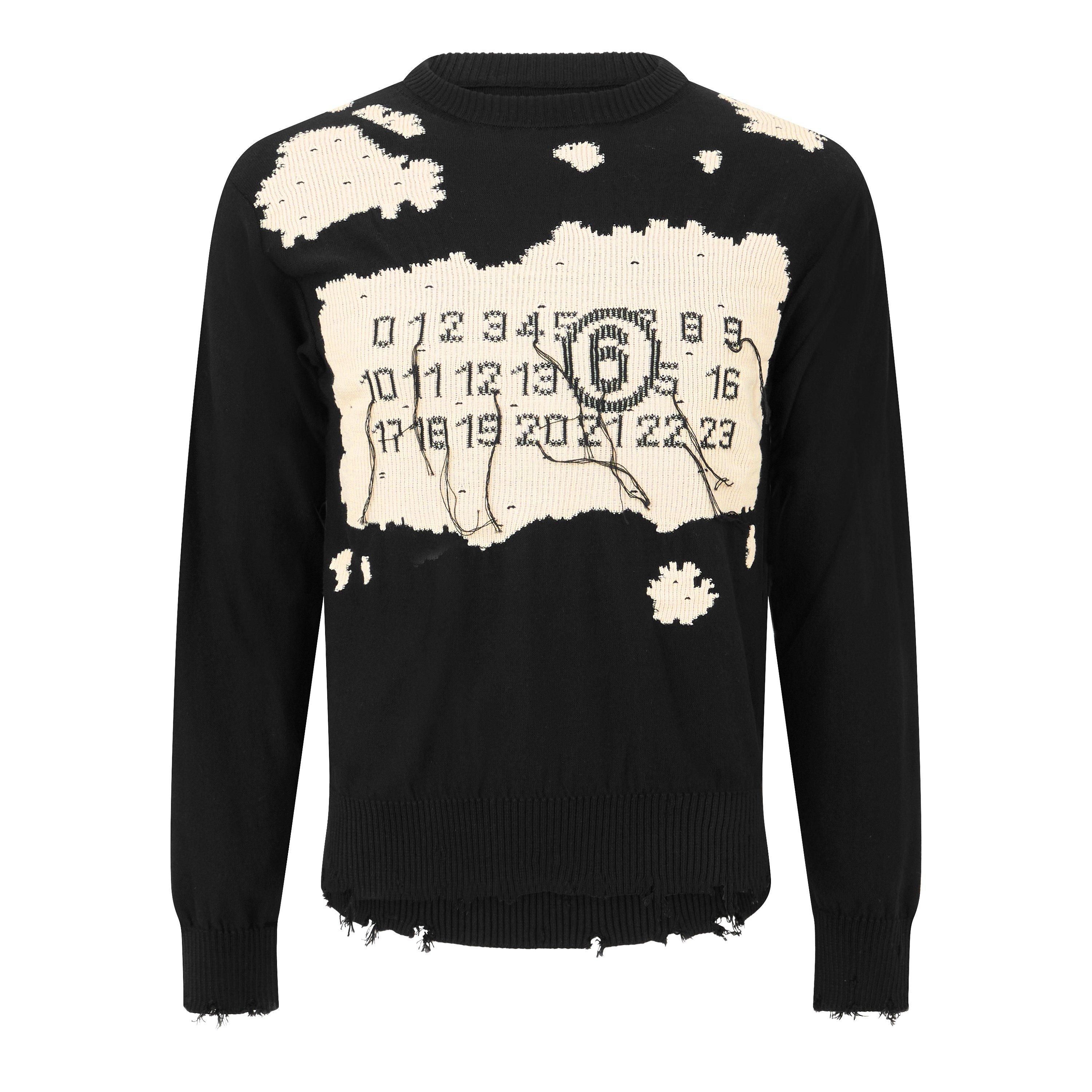 BLACK - MM6 Maison Margiela - MM6 DISTRESSED KNIT - 1