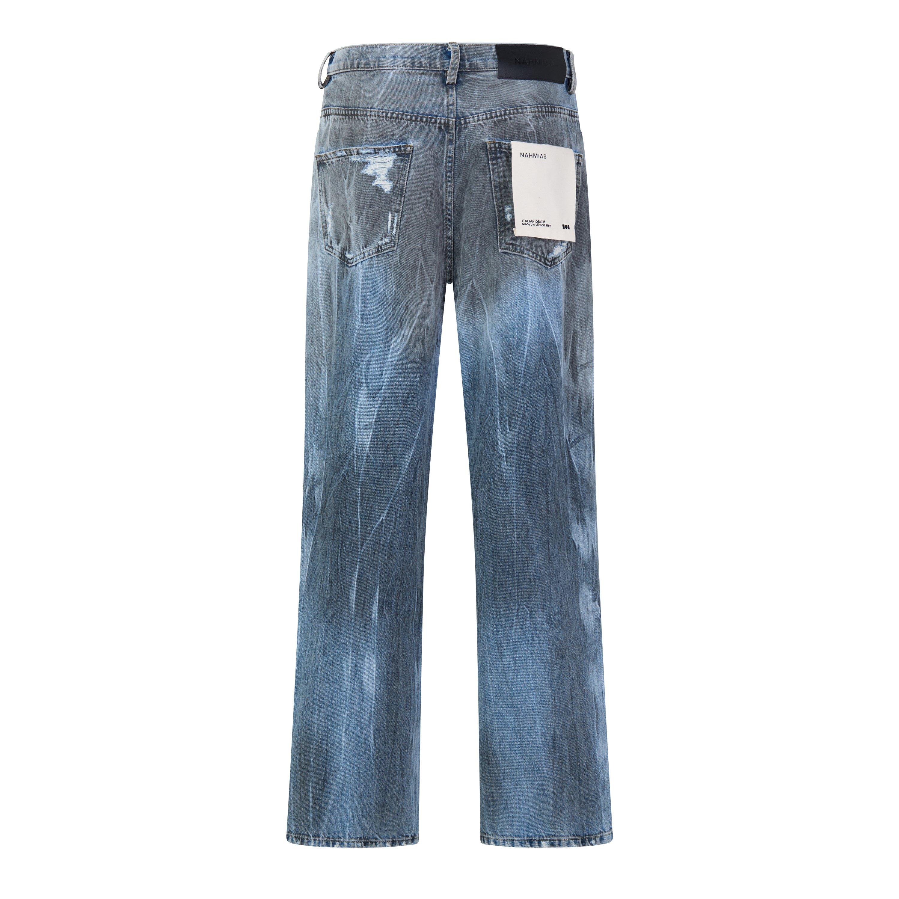 DENIM - Nahmias - Men's Thrashed Baggy Cotton Jeans - 2