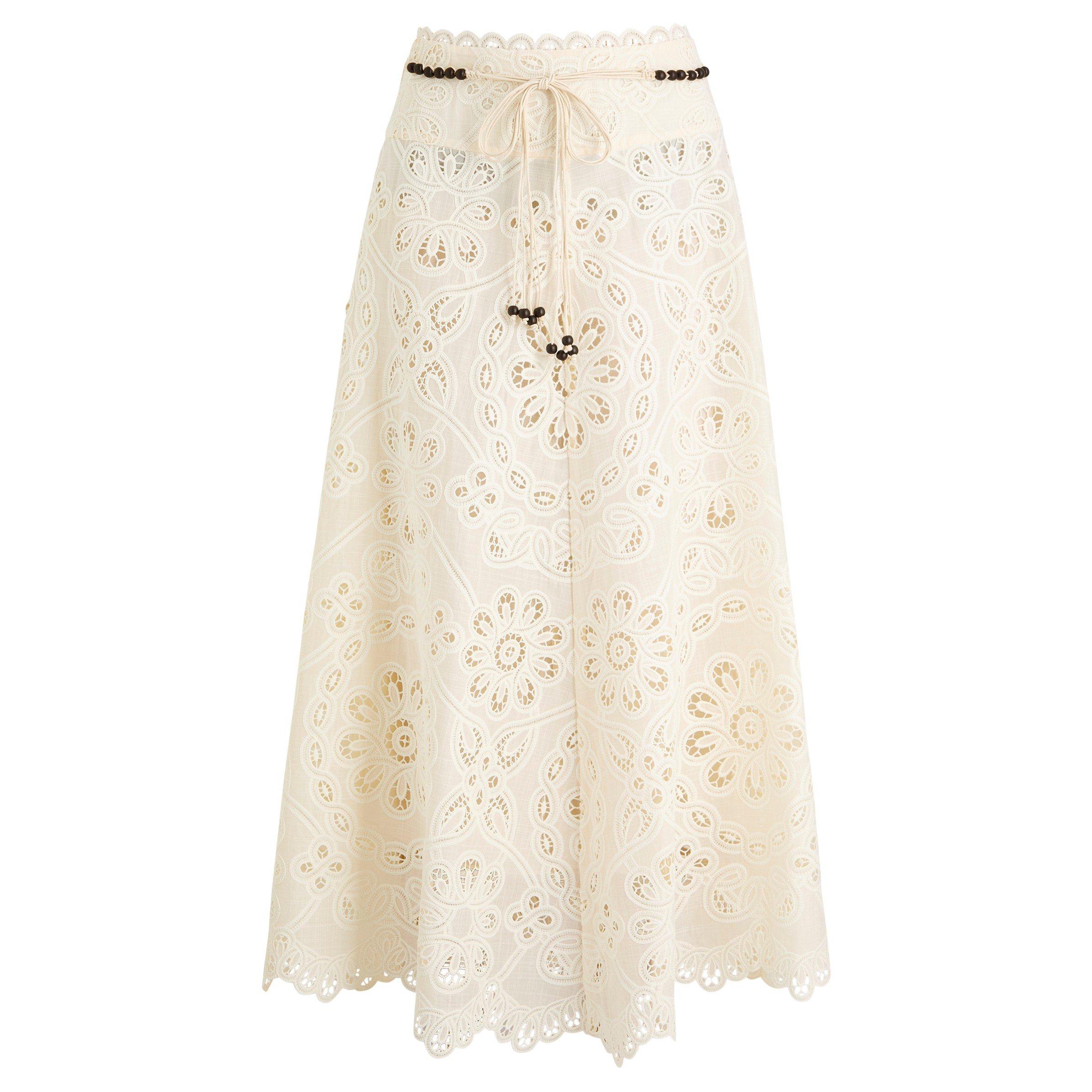 IVORY - Zimmermann - RHIANNON EMBROIDERED SKIRT