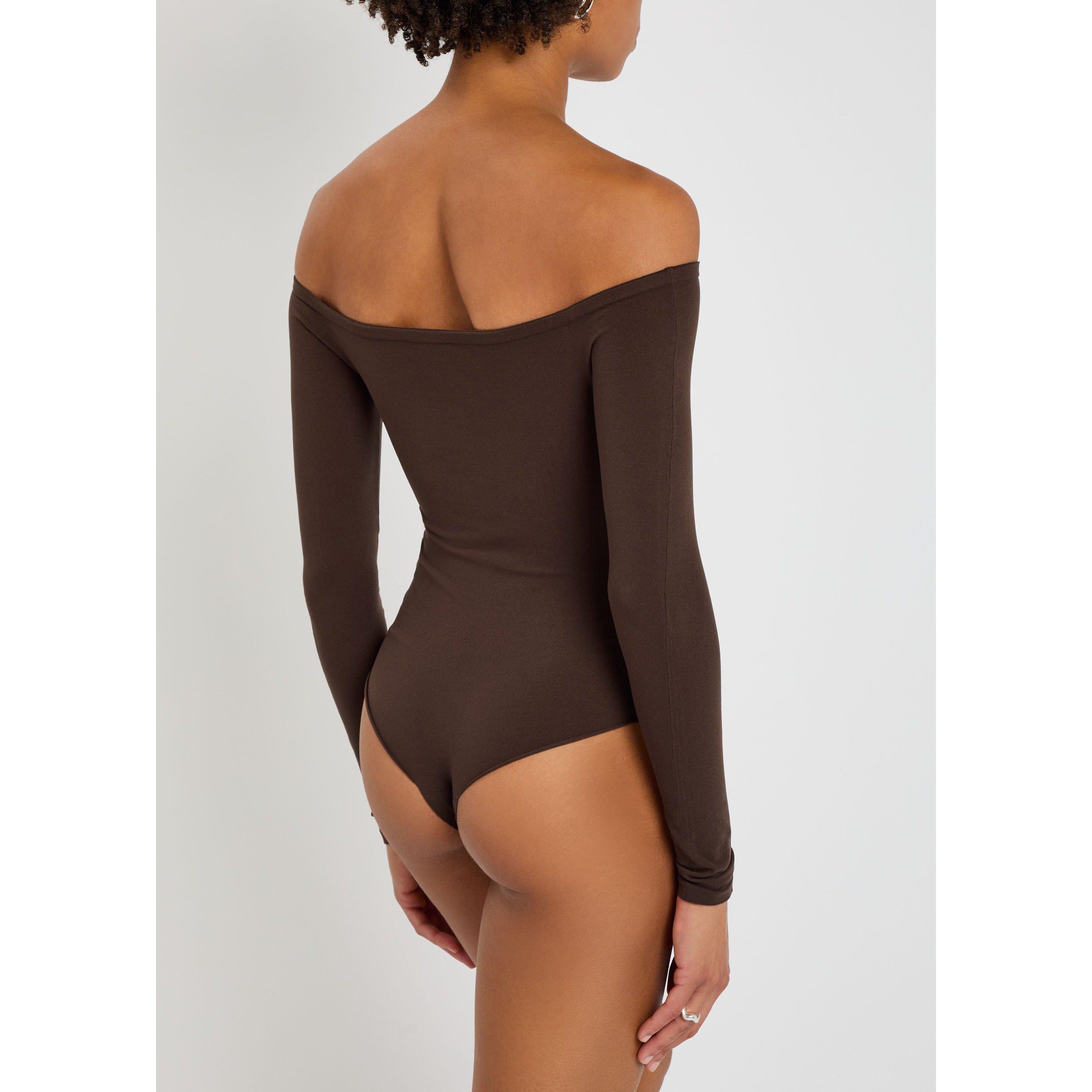 BROWN - Alaia - OFF SHOULDER BODYSUIT - 3
