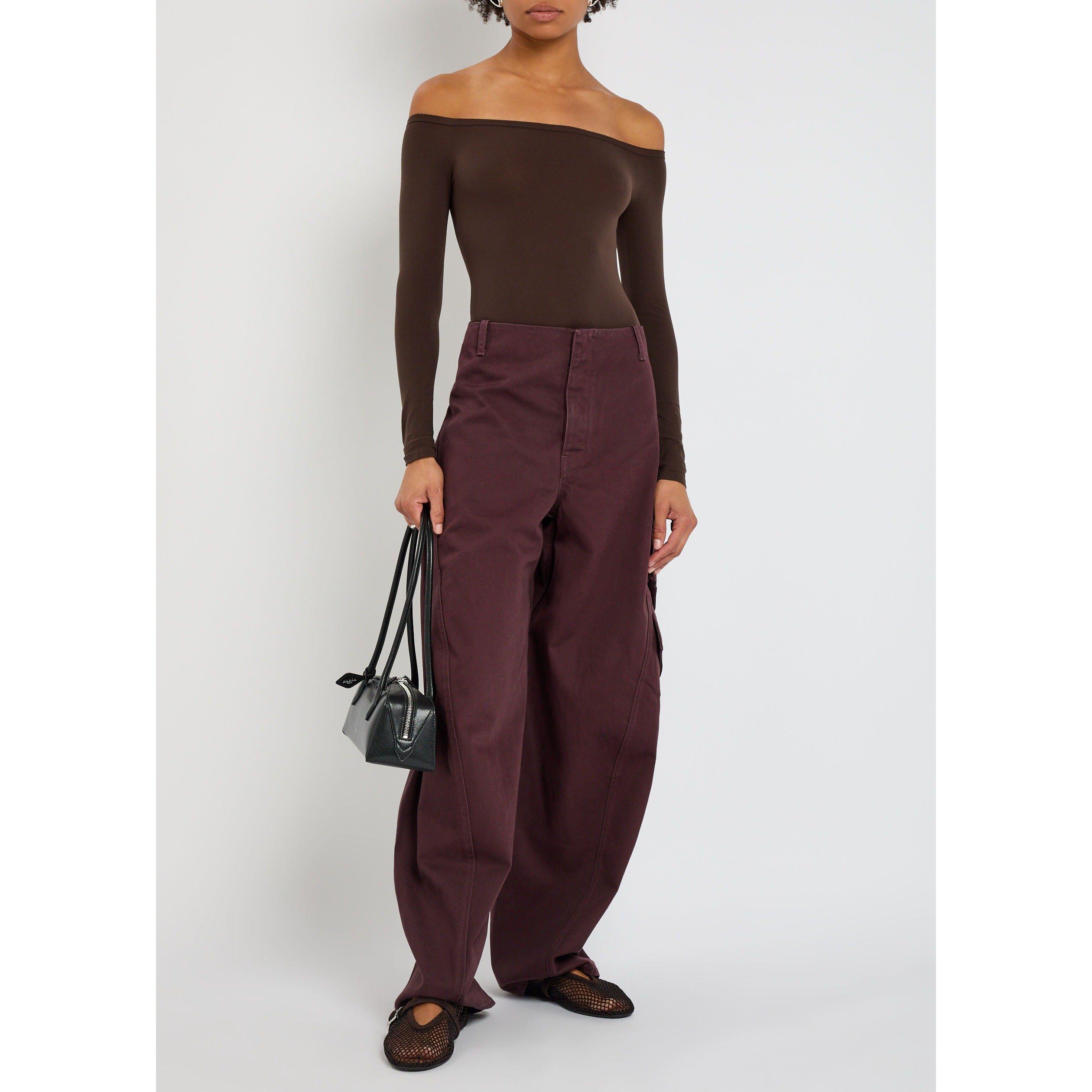 BROWN - Alaia - OFF SHOULDER BODYSUIT - 5