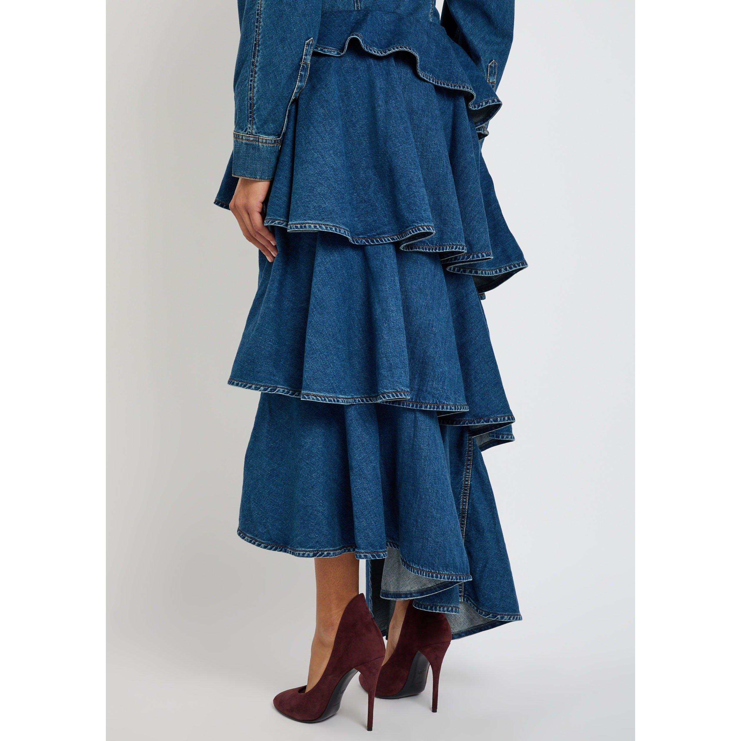 BLUE - Alaia - SPIRAL SKIRT - 3