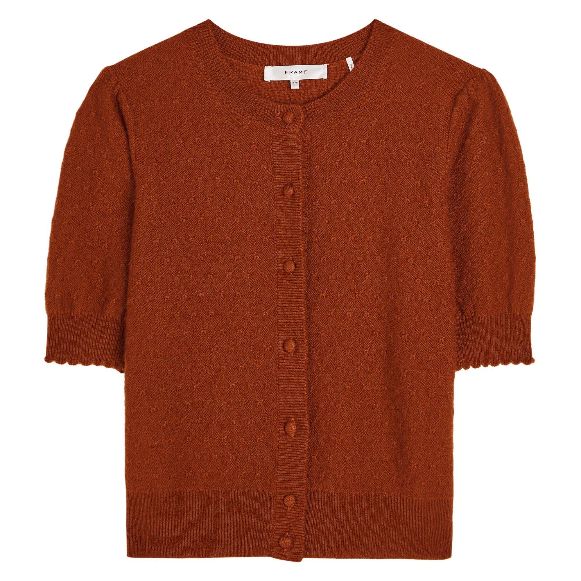 ORANGE - Frame Denim - THE CASHMERE POINTELLE CARDI
