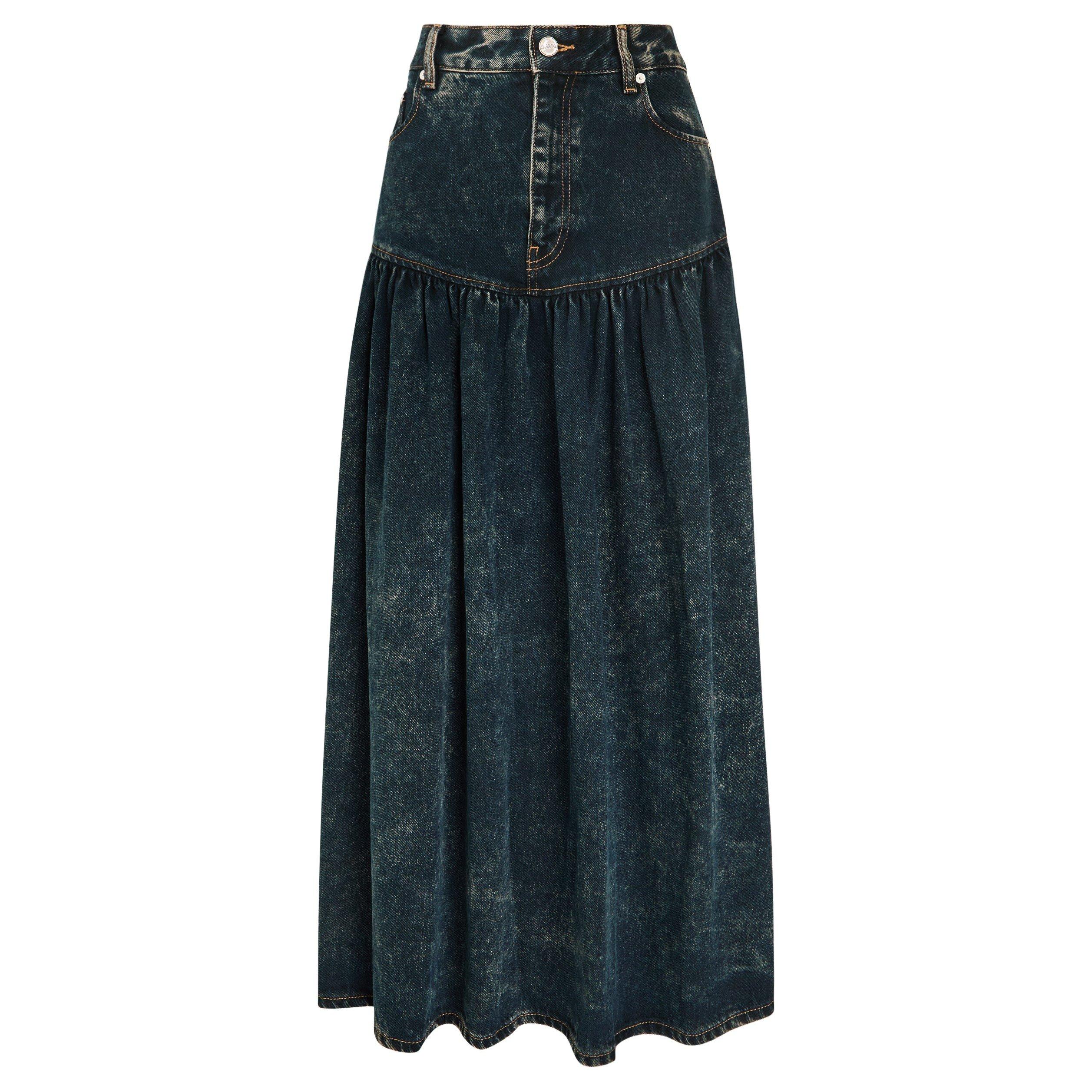 BLACK - Ganni - LS LIGHT DENIM LONG SKIRT