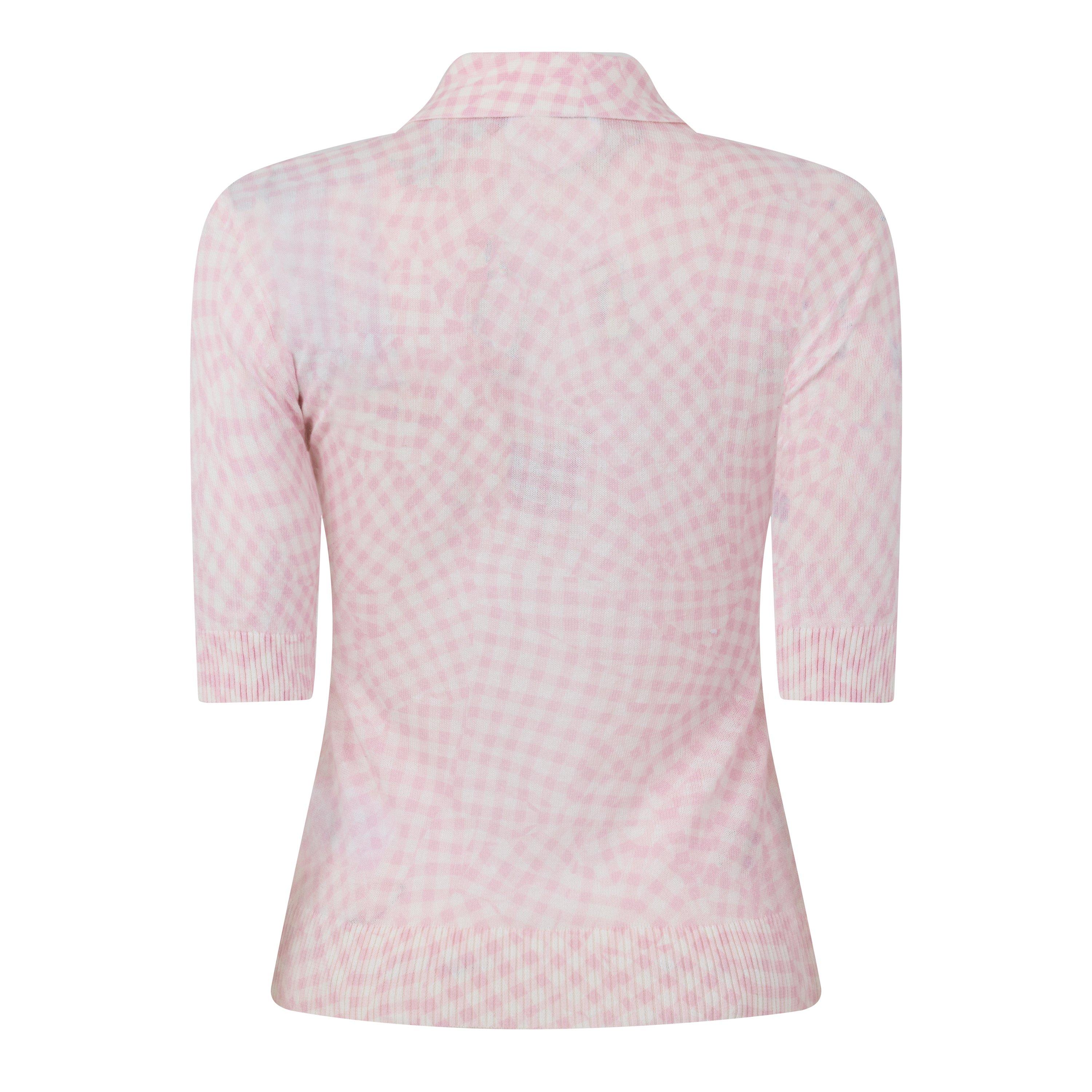 LIGHT PINK - Ganni - T SHEER PRINTED POLO - 2