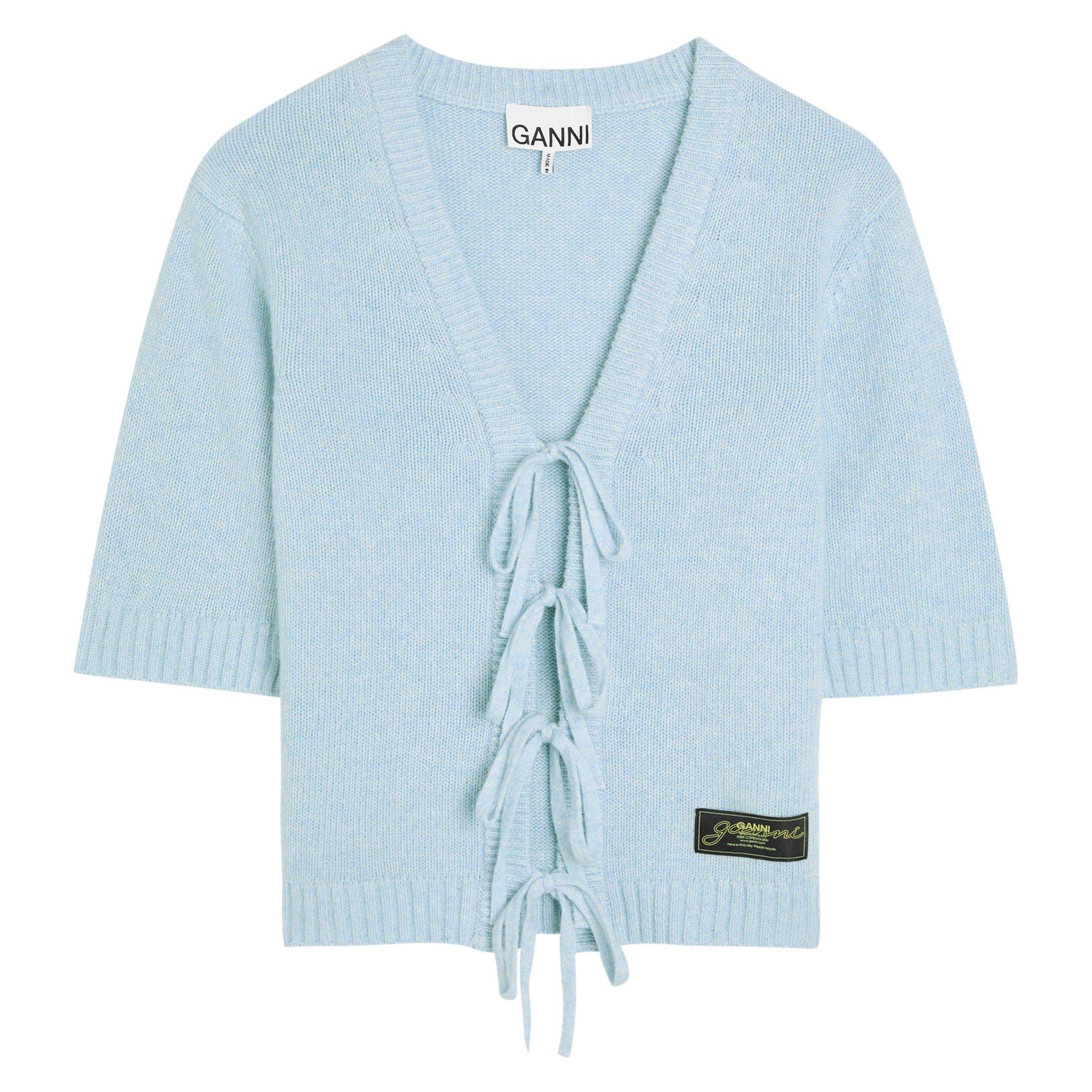 BLUE - Ganni - K FUTURE SHORT SLEEVE CARDI