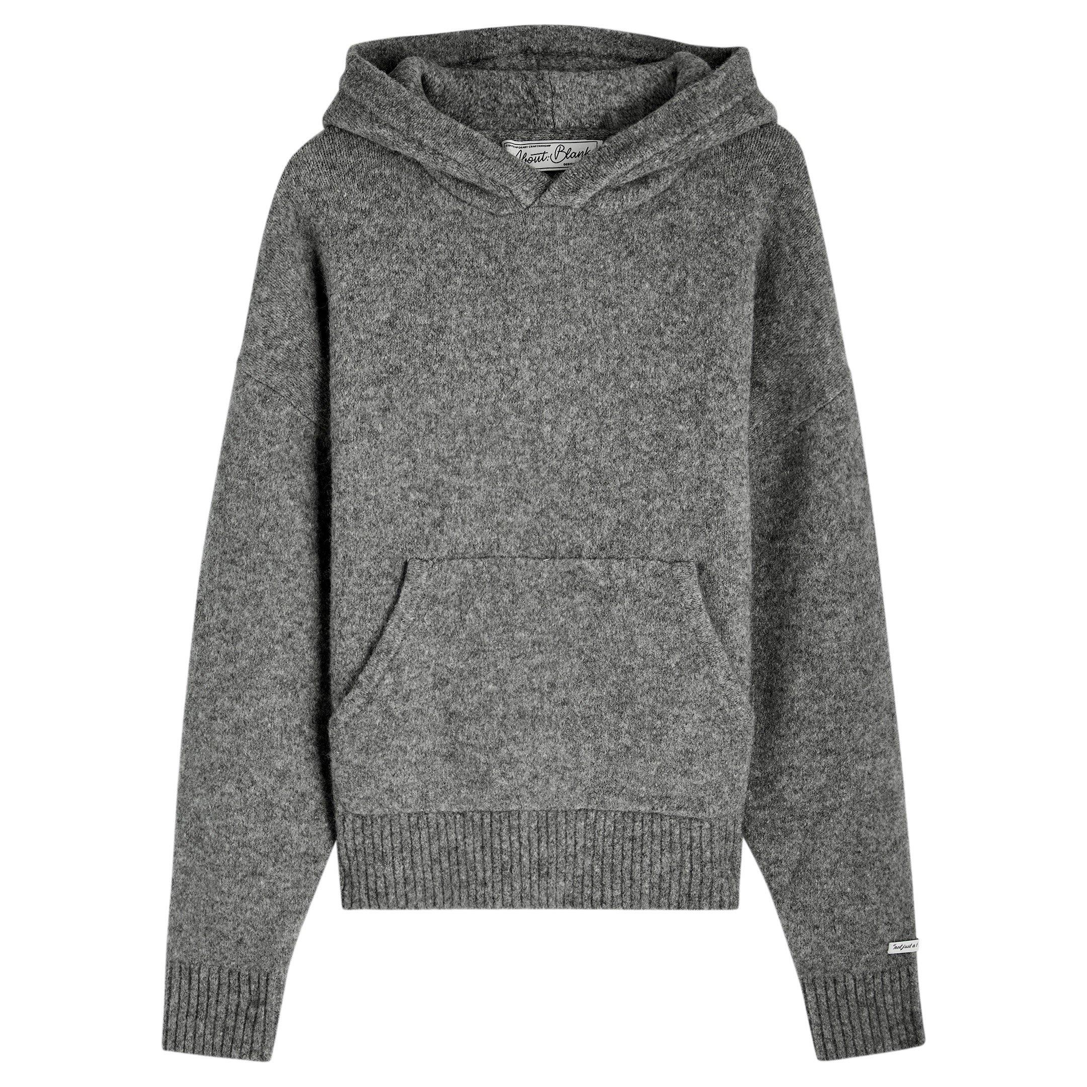 CHARCOAL - about:blank - AB  mohair knitted logo hoodie