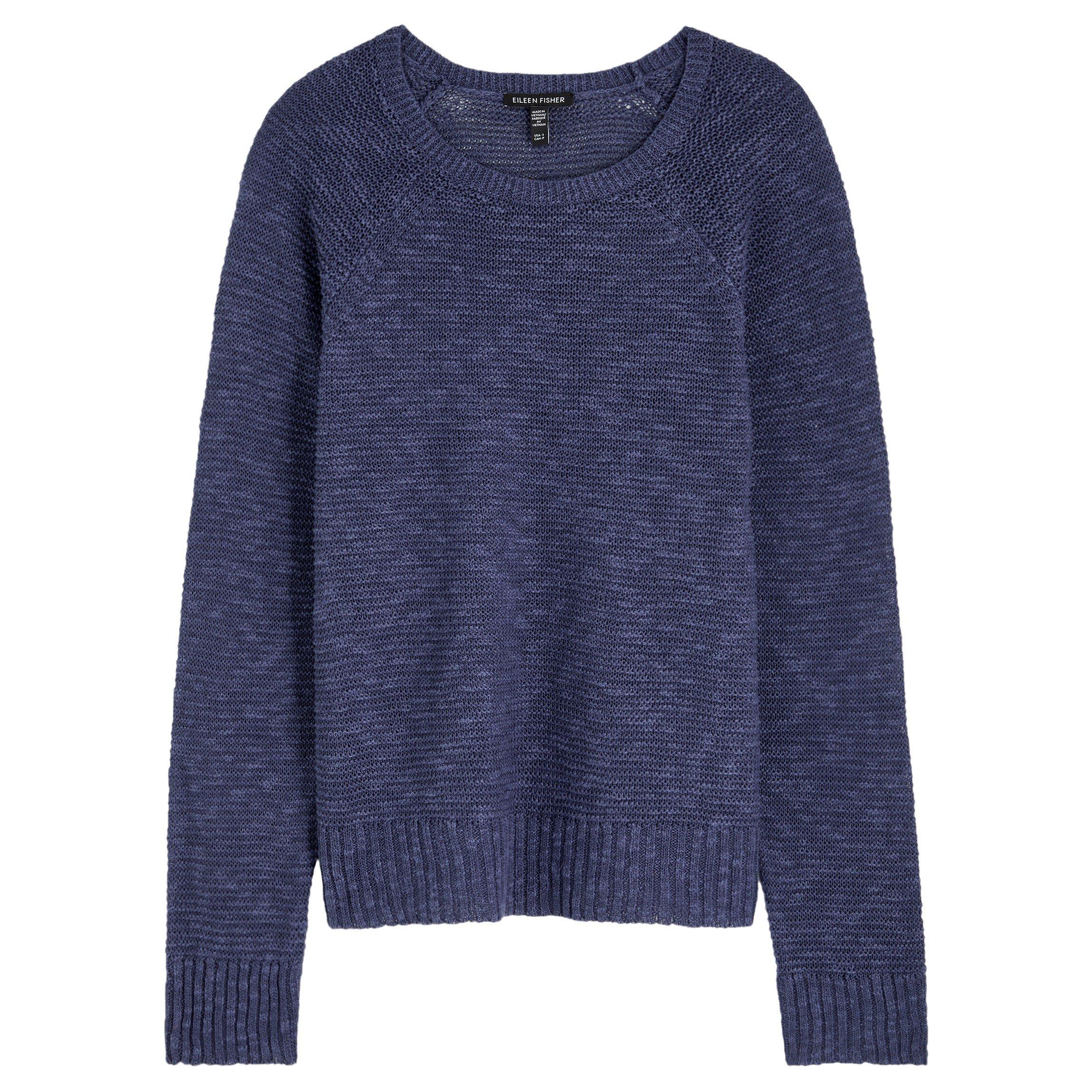 NAVY - Eileen Fisher - KW CREW NK RAGLAN SLV SWEATER