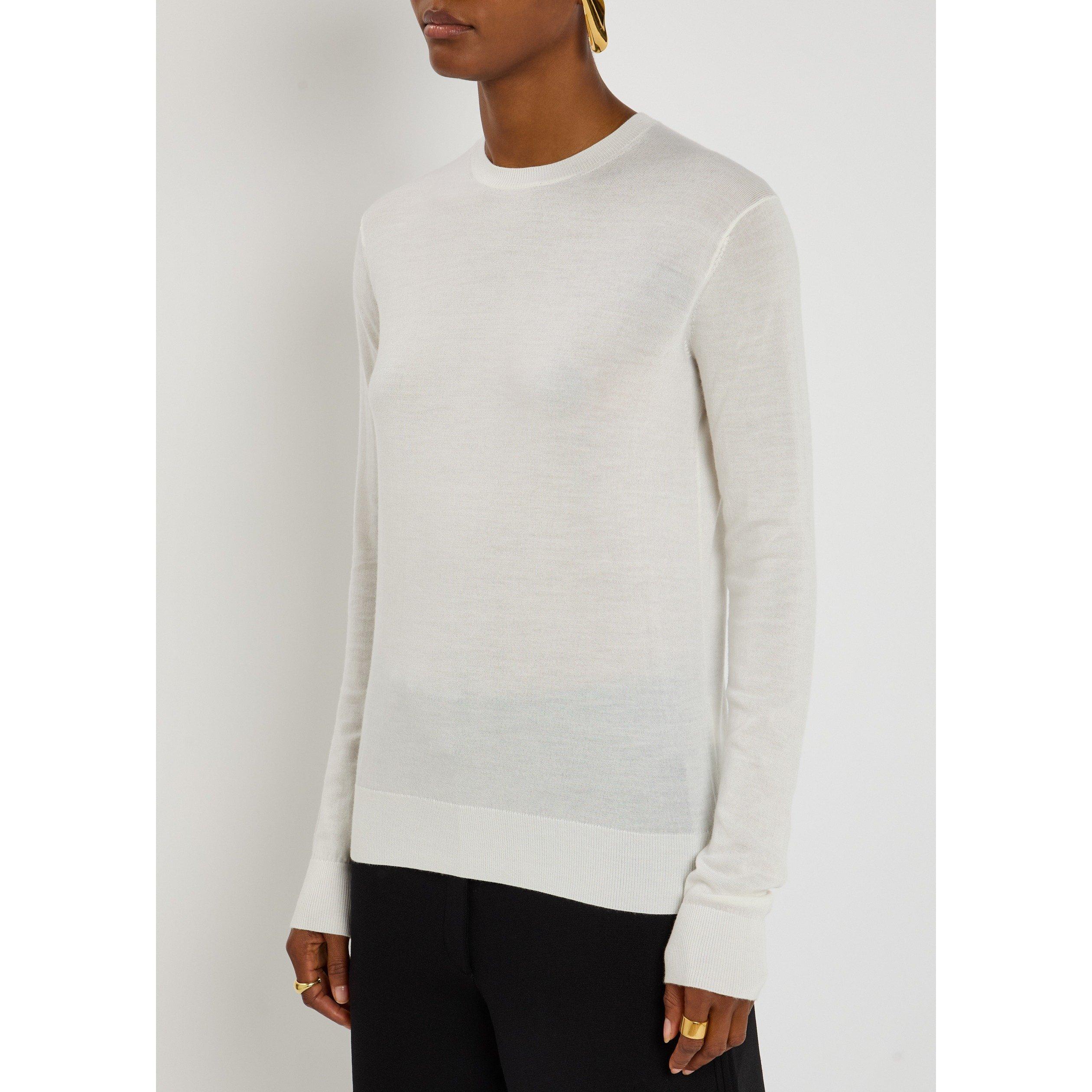 ECRU - Toteme - Women's Fine-Knit Wool Crew-Neck Jumper - 2