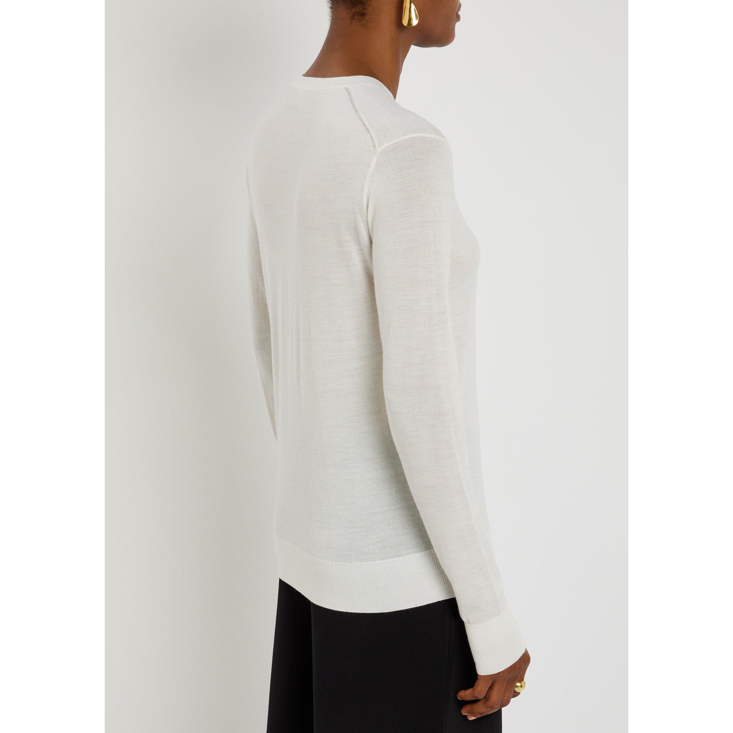 ECRU - Toteme - Women's Fine-Knit Wool Crew-Neck Jumper - 3
