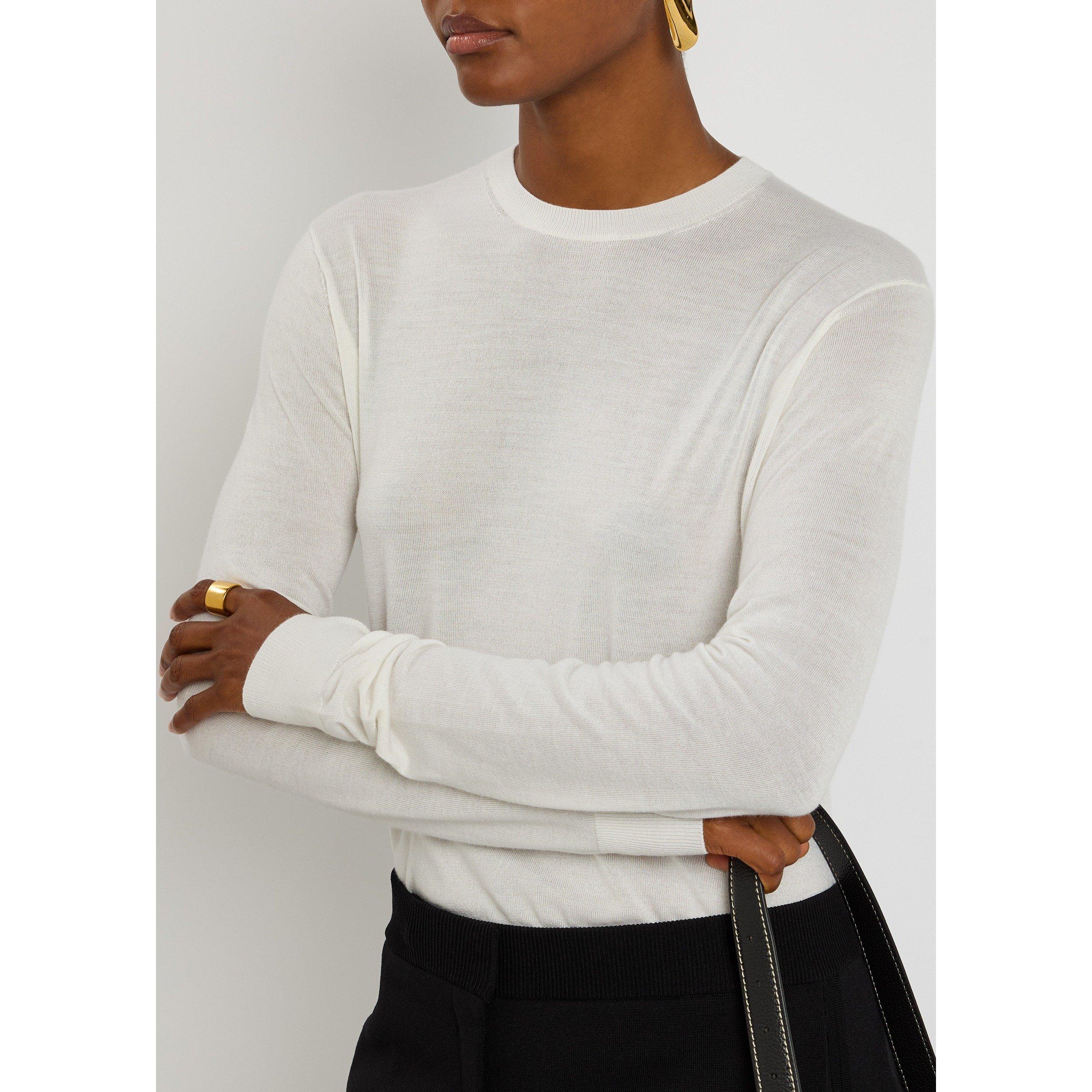 ECRU - Toteme - Women's Fine-Knit Wool Crew-Neck Jumper - 4