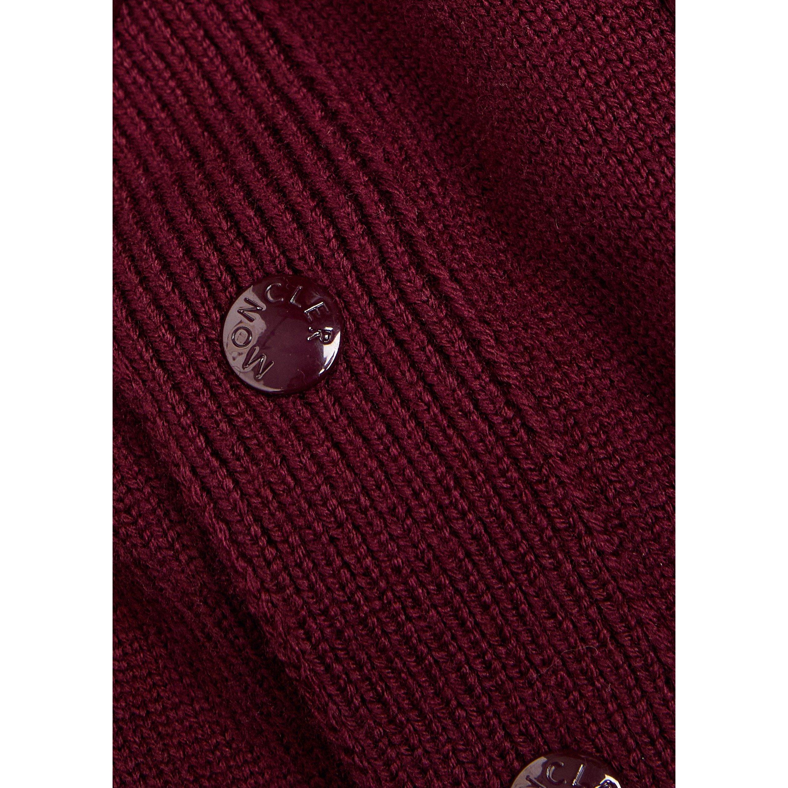 BURGUNDY - Moncler - Men's Virgin Wool Logo Cardigan - 4