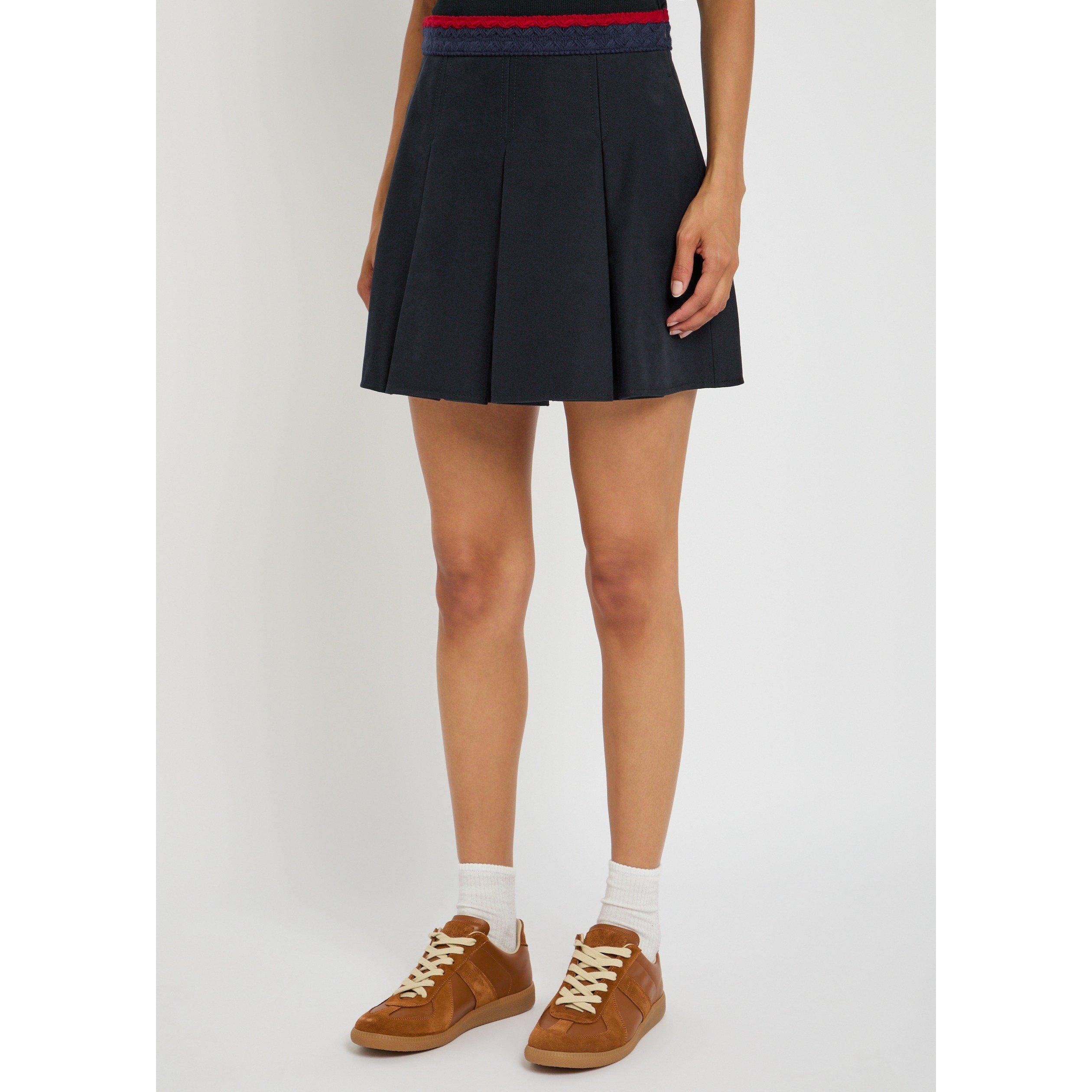 NAVY - Moncler - Women's Cotton Pleated A-Line Mini Skirt - 2