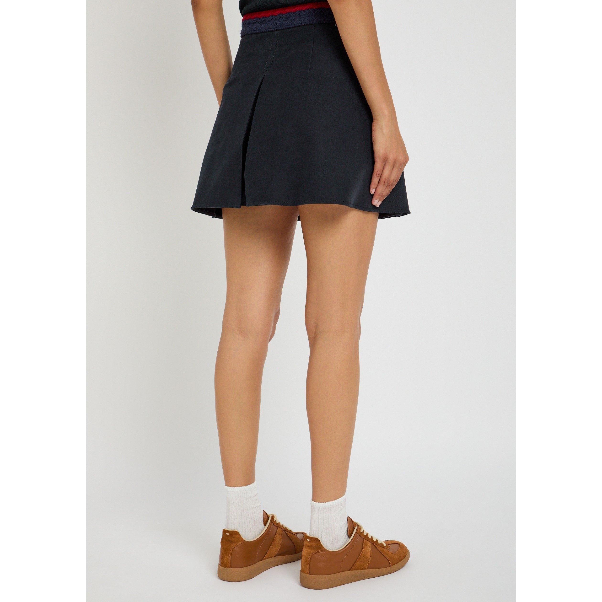 NAVY - Moncler - Women's Cotton Pleated A-Line Mini Skirt - 3