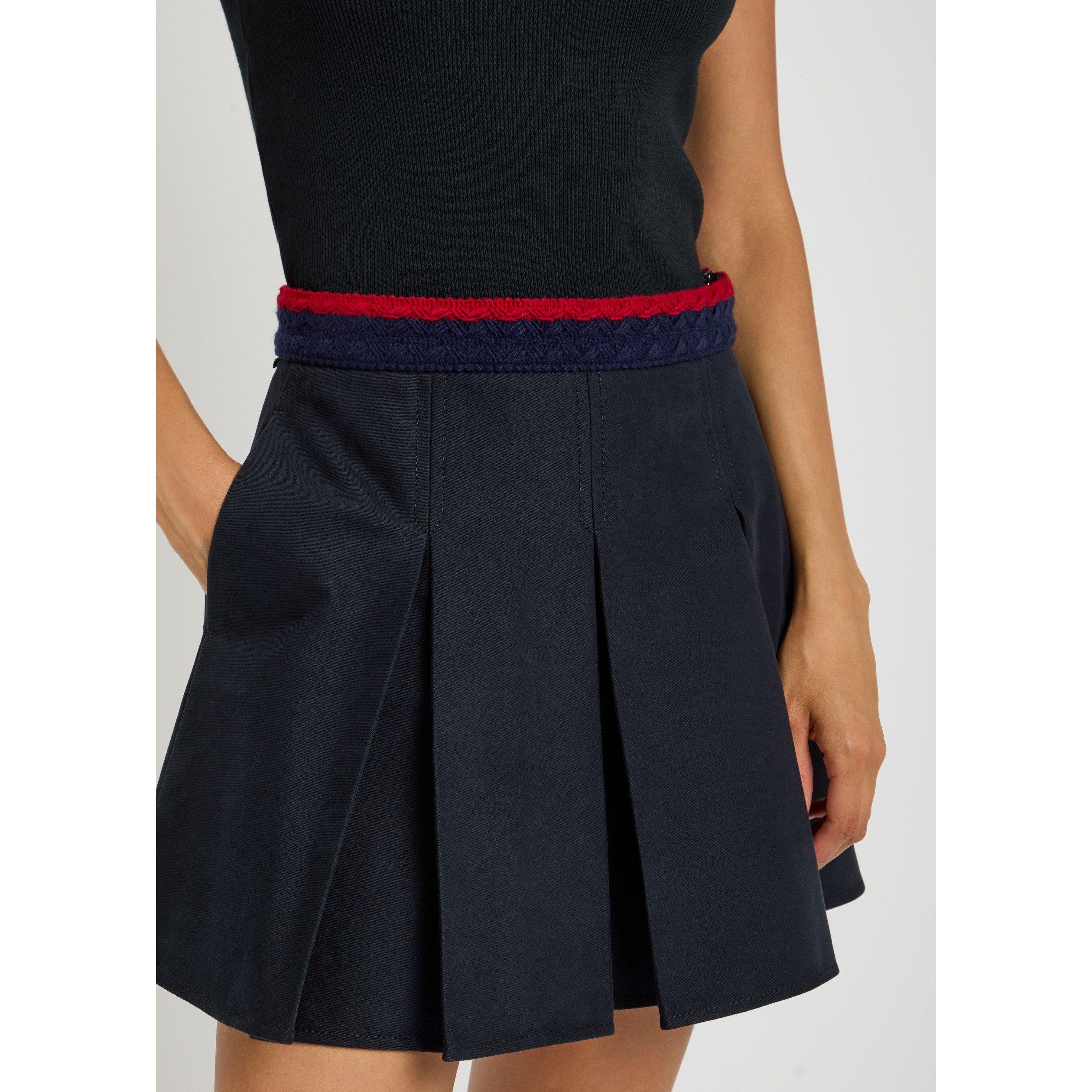 NAVY - Moncler - Women's Cotton Pleated A-Line Mini Skirt - 4
