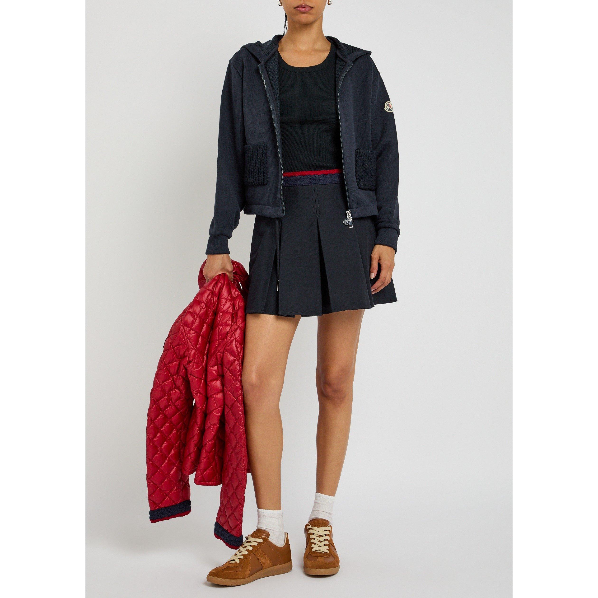 NAVY - Moncler - Women's Cotton Pleated A-Line Mini Skirt - 5