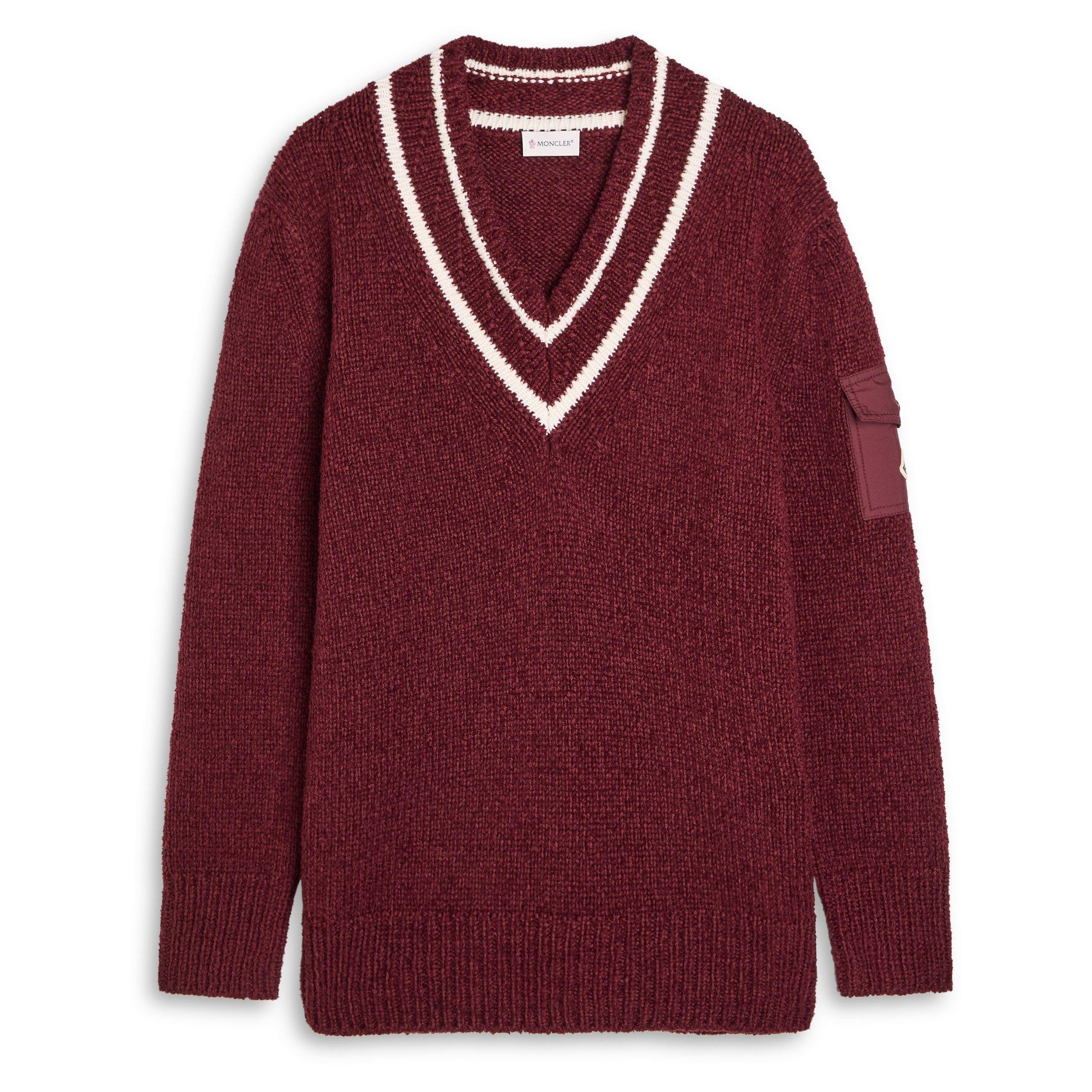 RED DARK - Moncler - V-NECK JERSEY - 1