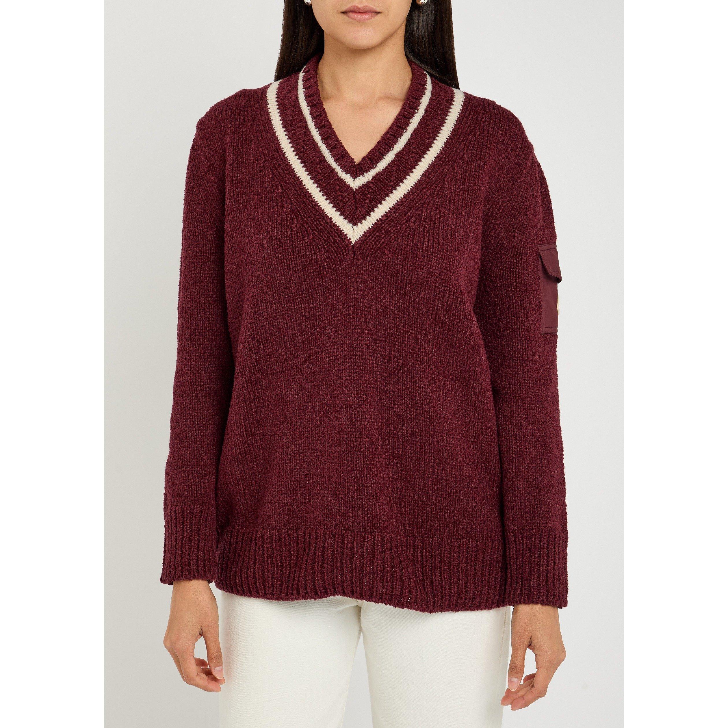 RED DARK - Moncler - V-NECK JERSEY - 2